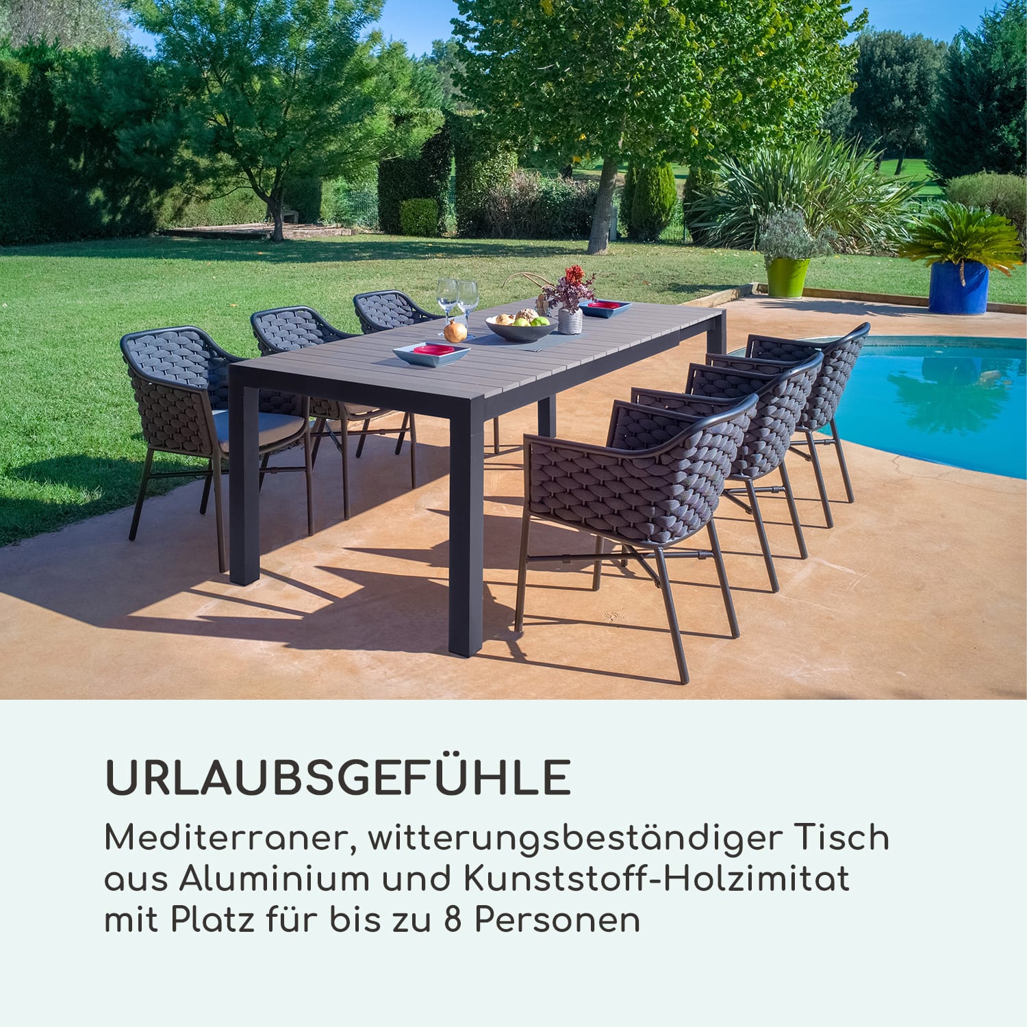 Menorca Expand Gartentisch 163 x 95 cm Holzoptik: dunkel