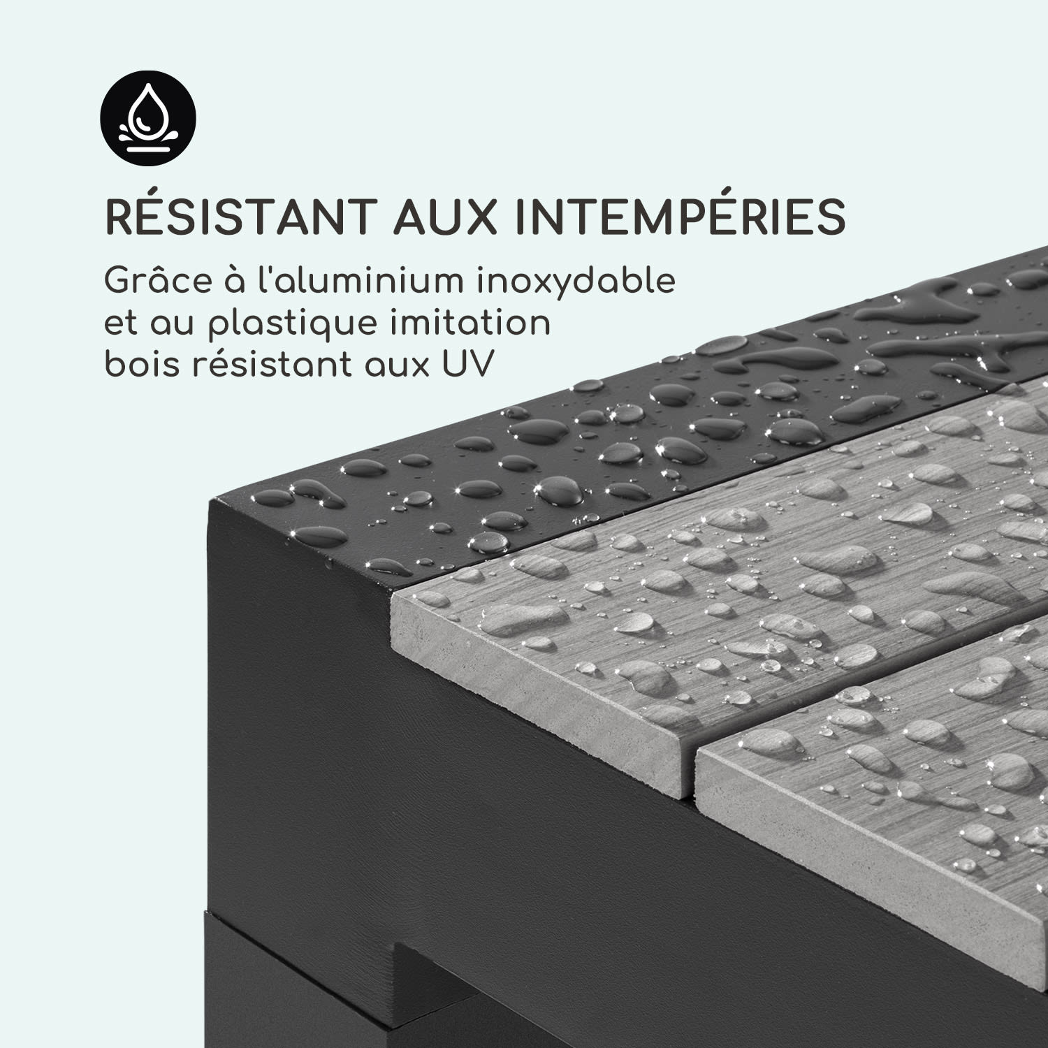 Menorca Expand Table de jardin 163 x 95 cm Imitation bois sombre