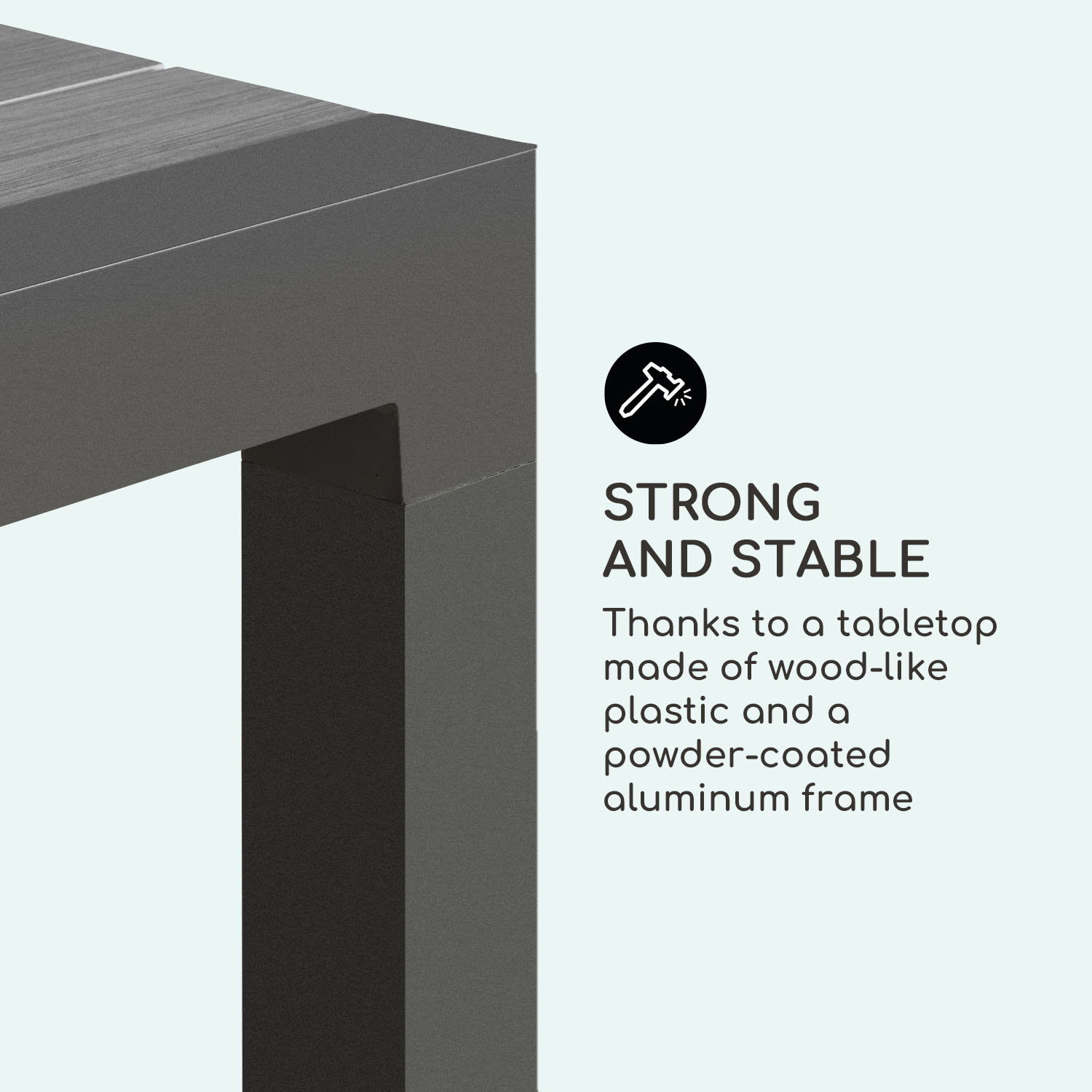 Menorca Expand, kerti asztal, 163 x 95 cm, antracit Finish: dark wood