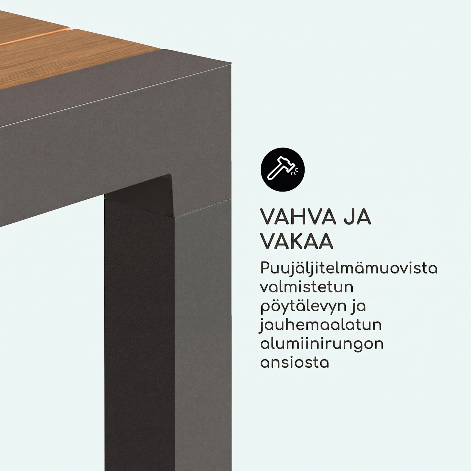 Menorca Expand puutarhapöytä 163 x 95 cm puujäljitelmä: vaalea