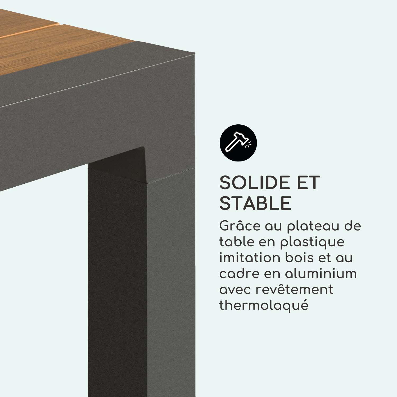 Menorca Expand Table de jardin 163 x 95 cm teck Imitation bois clair