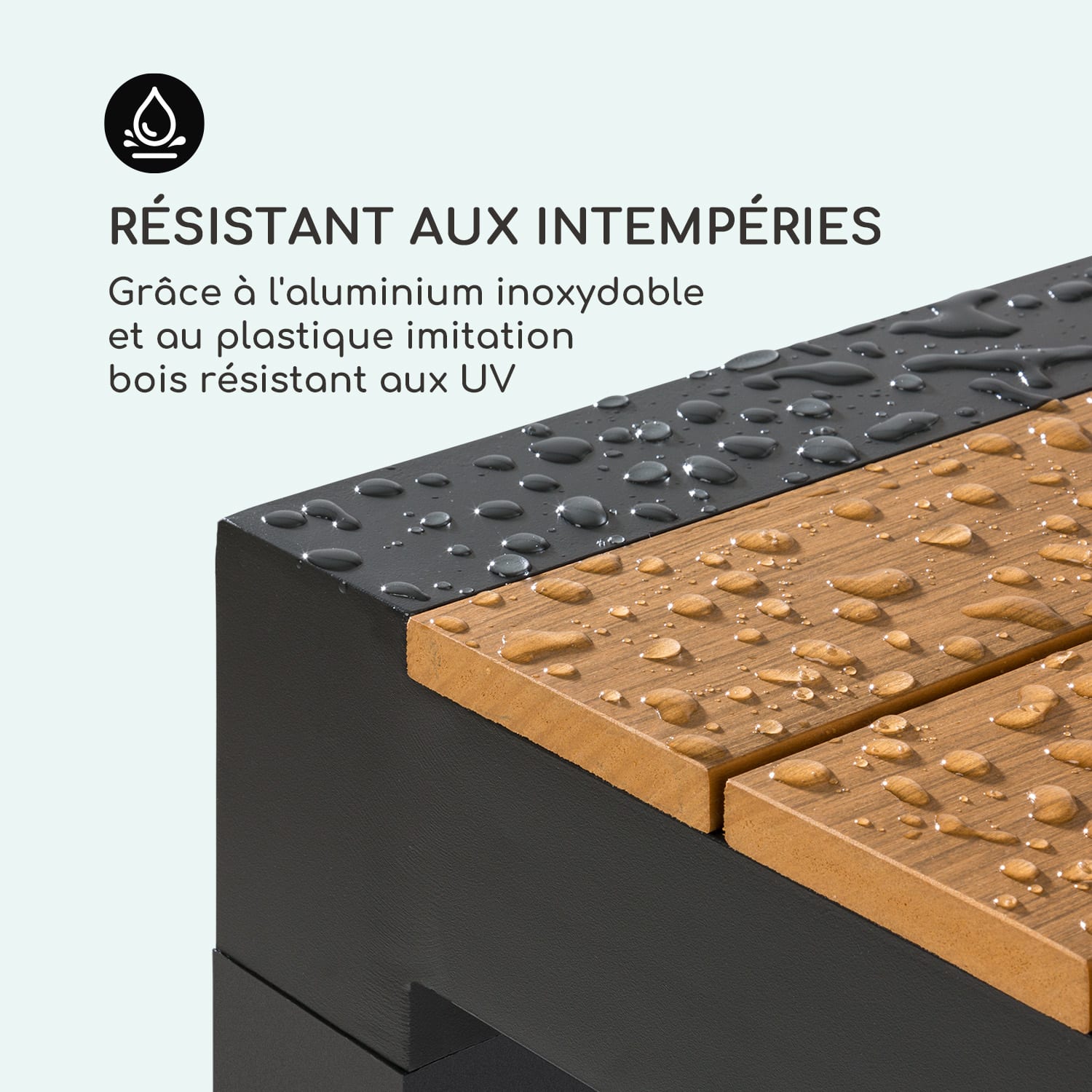 Menorca Expand Table de jardin 163 x 95 cm teck Imitation bois clair