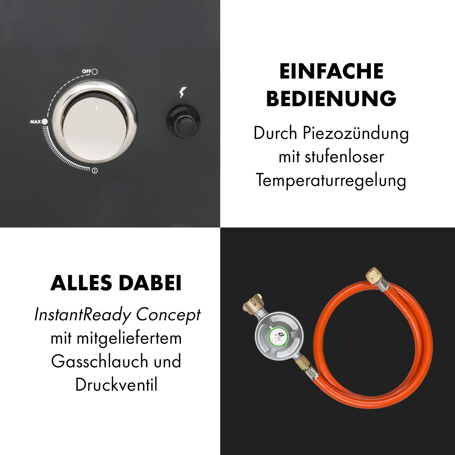 Pasadena Gas-Räuchergrill 2,5 kW Heizleistung 180 °C / 350 °F max. 58 x 108 x 53,5 cm