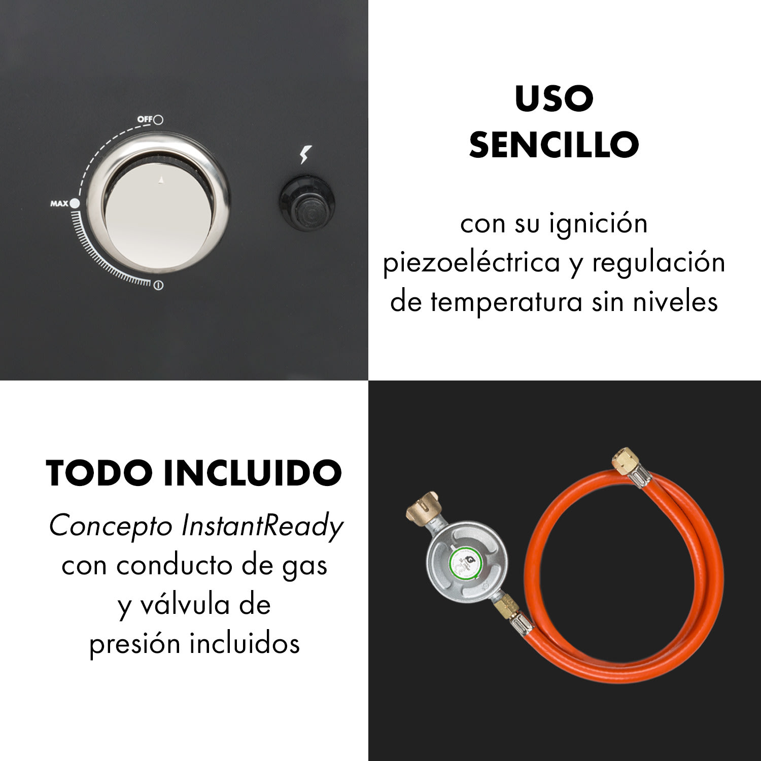 Parrilla de ahumado a gas Pasadena 2,5 kW capacidad de calentamiento 180 °C / 350 °F máx. 58 x 108 x 53,5 cm
