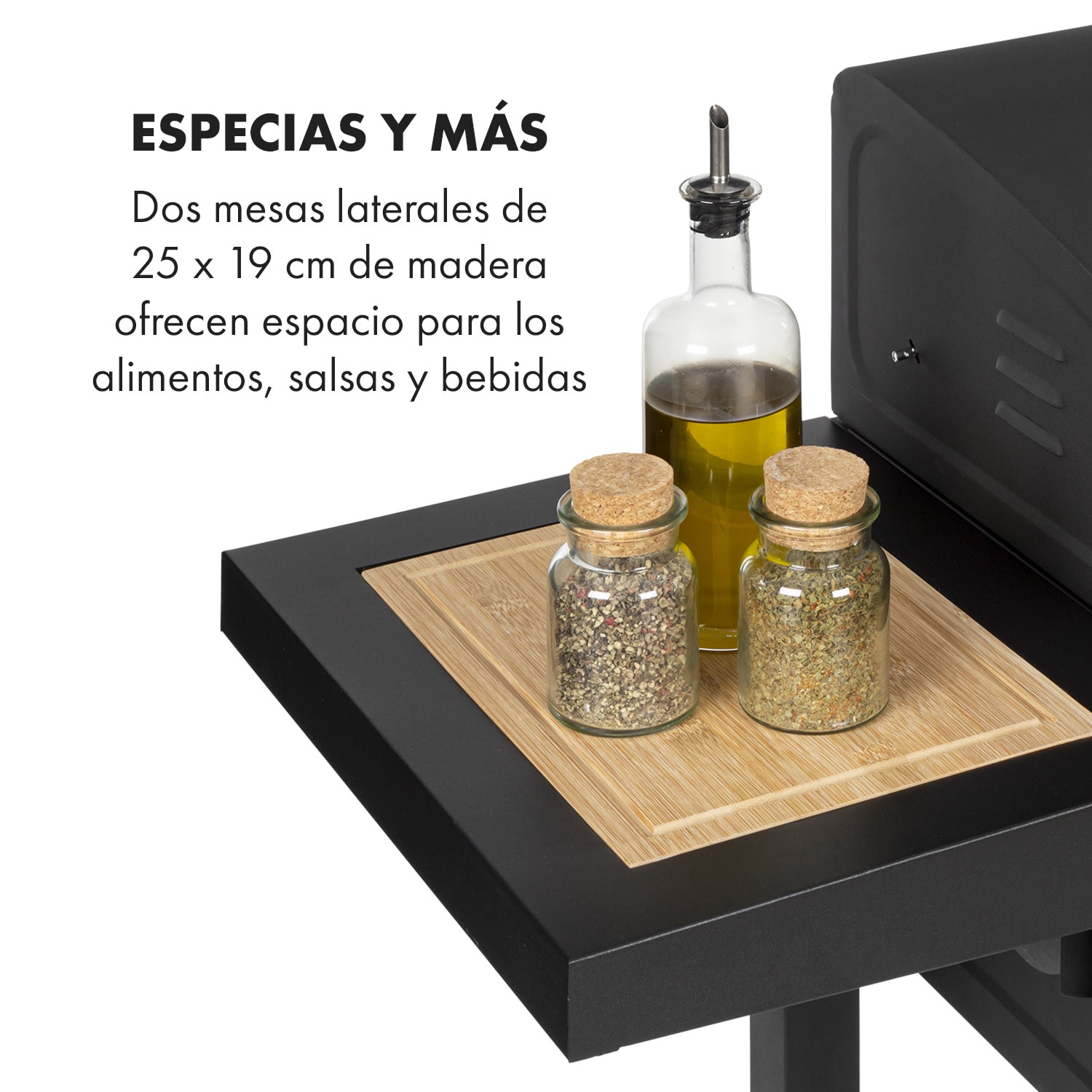 Meat Machine Barbacoa de carbón vegetal de 45x32,5 cm con termómetro y ruedas Negra 