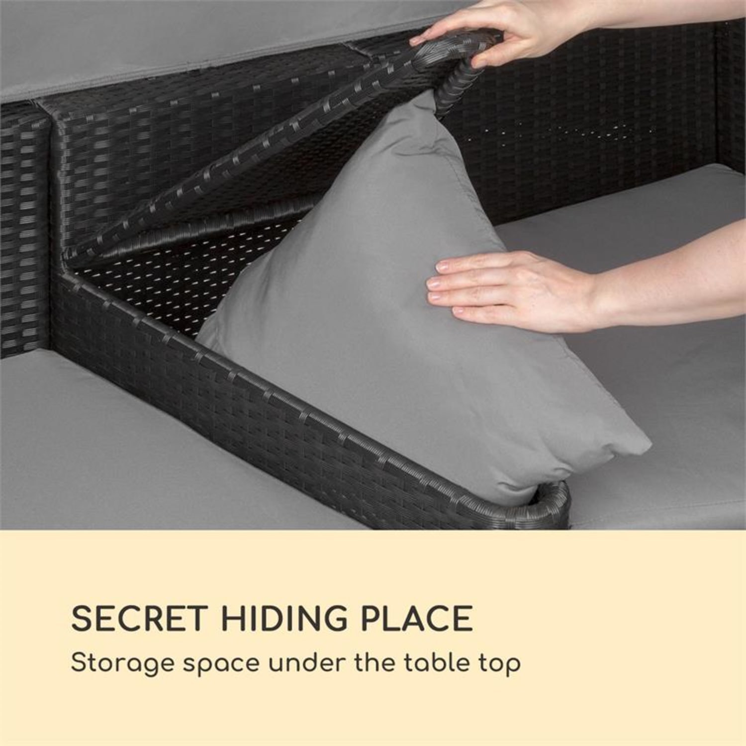 Heartland Sofá lounge de 2 plazas con mesa taburete sombrilla de color gris