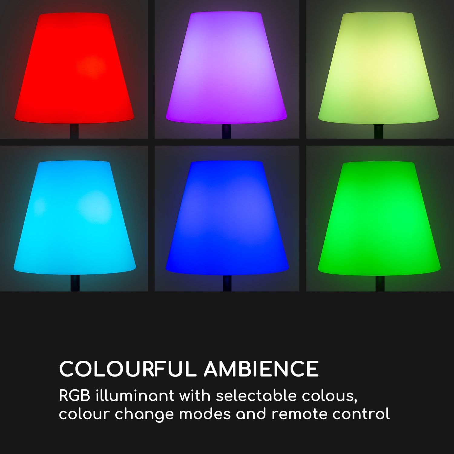 Moody Solar ST Remote, lampa, solarna, IP44, RGB oświetlenie Z 7 kolorowym światłem RGB