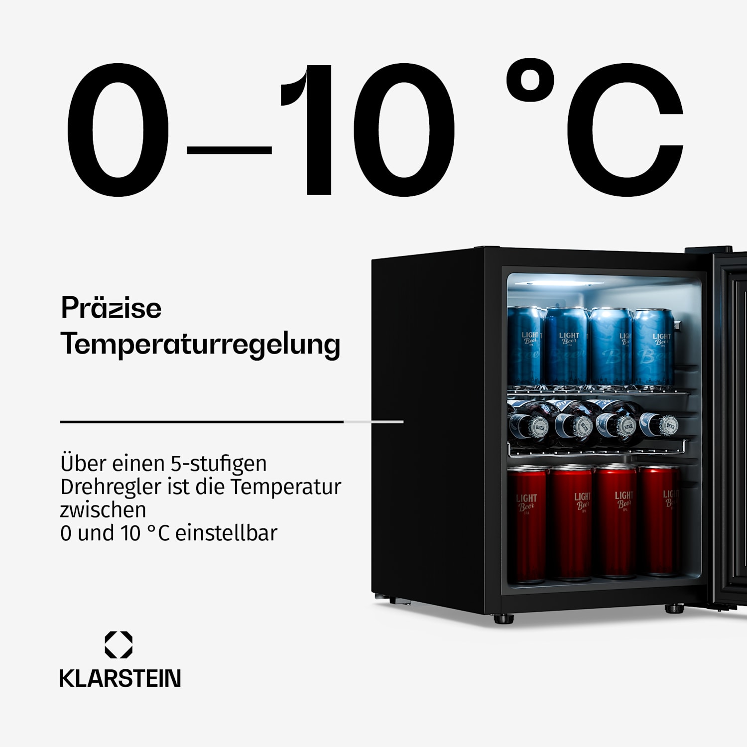 Beersafe M Onyx Kühlschrank 33 Liter 2 Böden Panoramaglastür 33 L | Schwarz