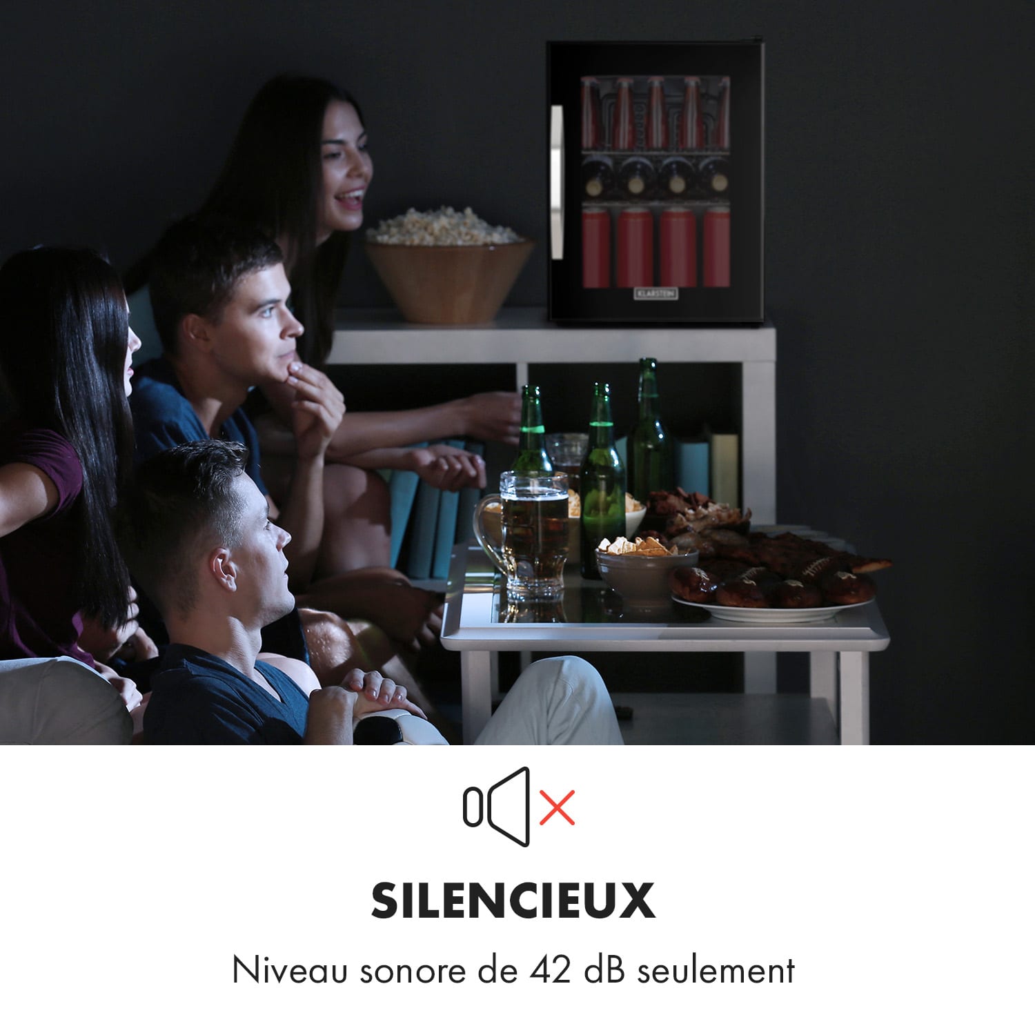 Beersafe M Onyx koelkast 33 liter 2 schappen glazen panoramadeur 33 ltr | Zwart