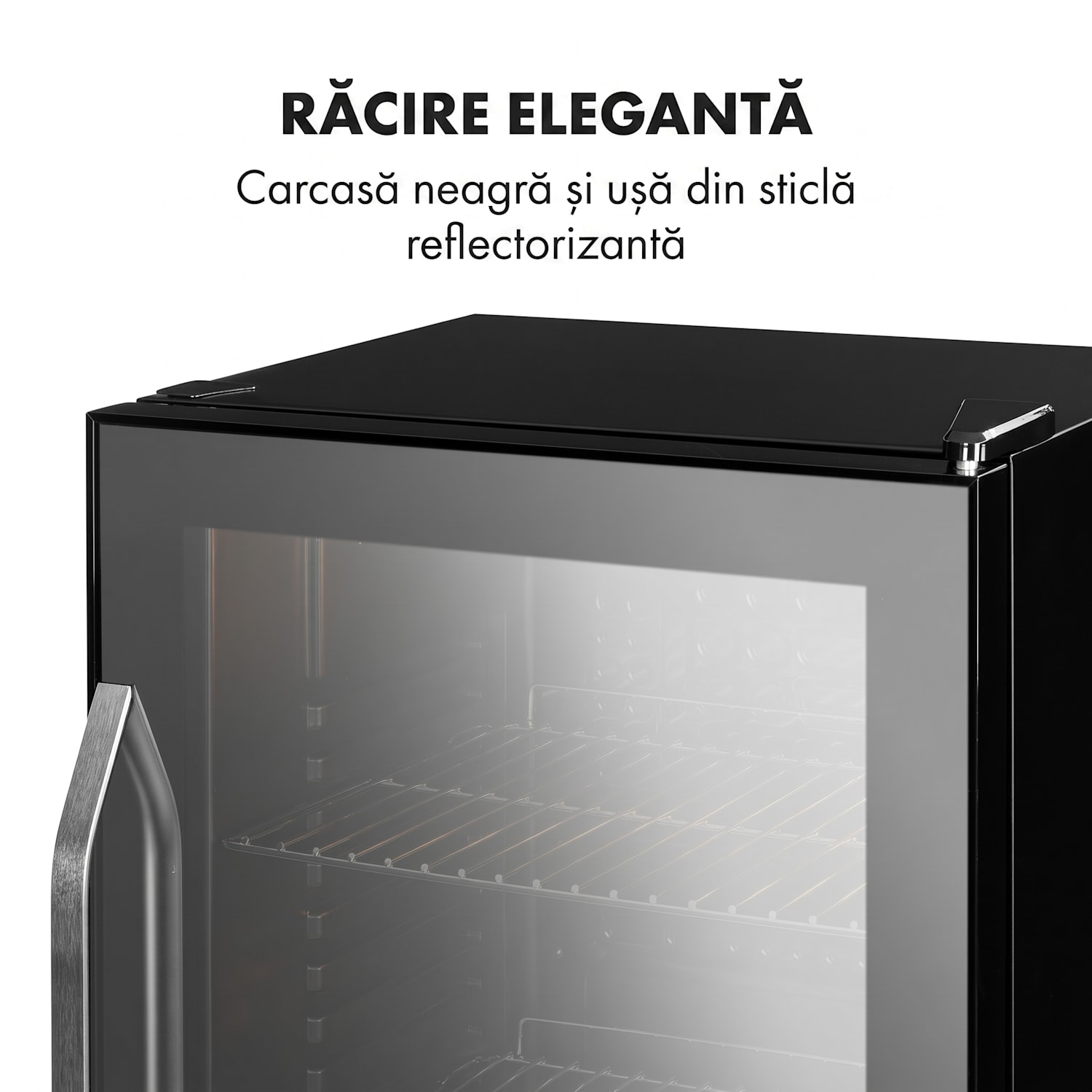 Beersafe XXL Onyx, frigider, E, 3 grătare metalice, ușă din sticlă, onyx 80 L | Negru