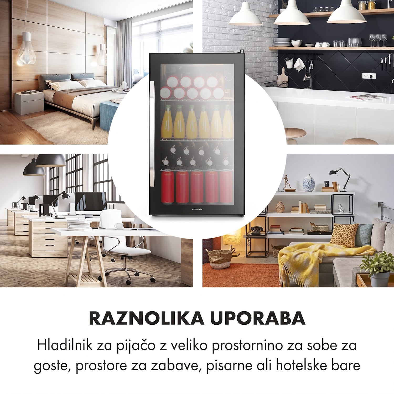 Beersafe XXL Onyx, hladilnik, C, tri kovinske rešetke, steklena vrata, onyx 80 L | Črna