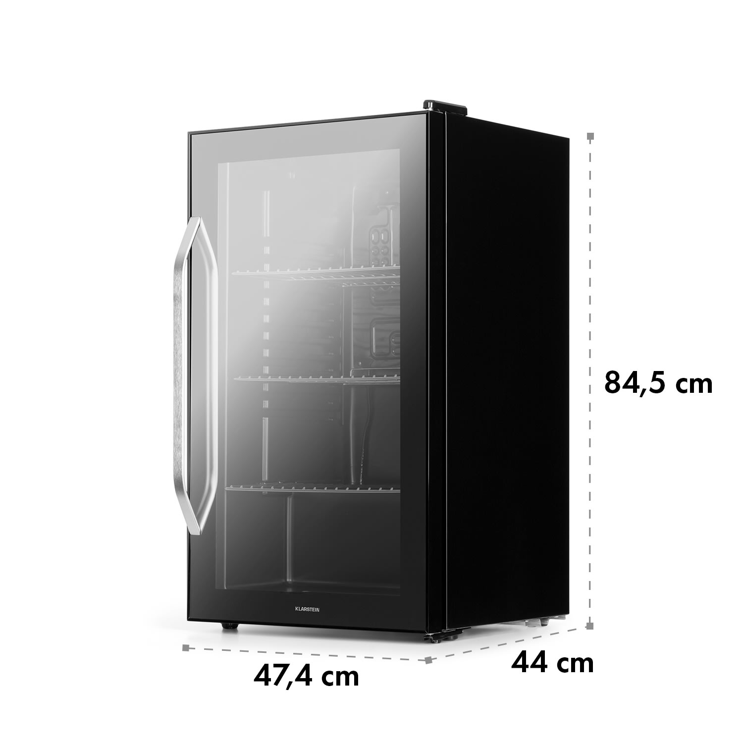 Nevera Beersafe XXL Onyx, 80 litros, 3 estantes, puerta de cristal panorámica 80 L | Negro