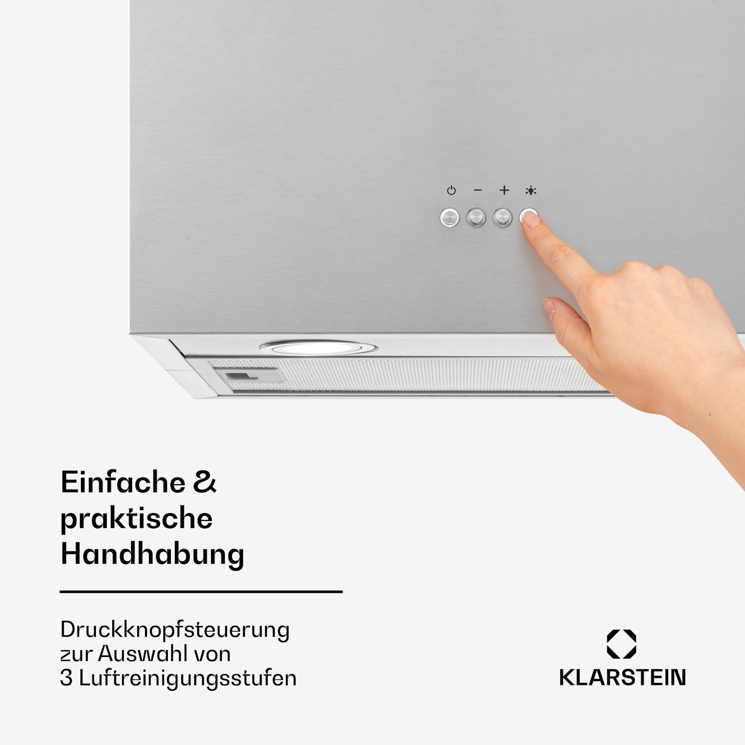 Structura Inselabzugshaube Abluft 624 m³/h max. LED-Licht Edelstahl Edelstahl