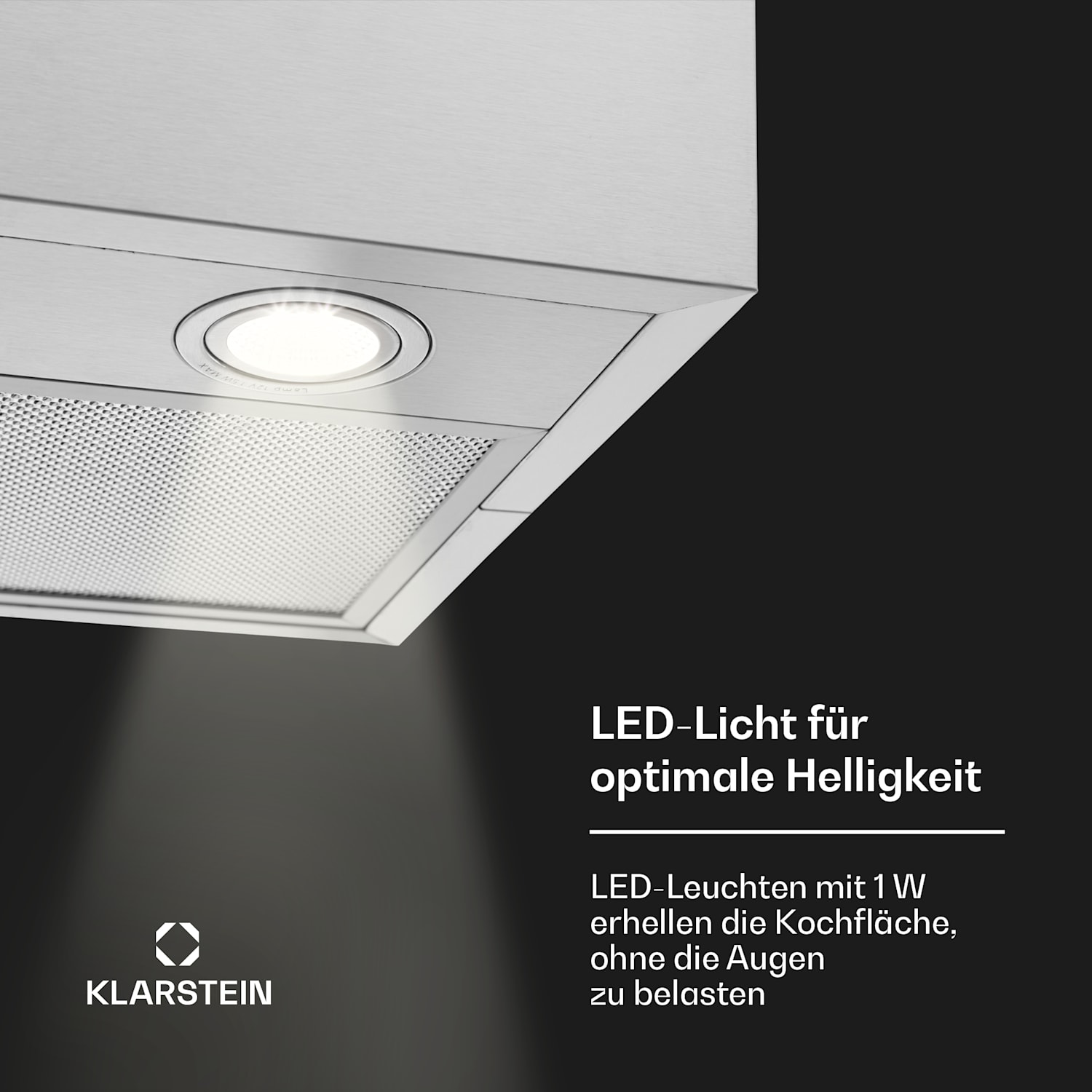 Structura Inselabzugshaube Abluft 624 m³/h max. LED-Licht Edelstahl Edelstahl