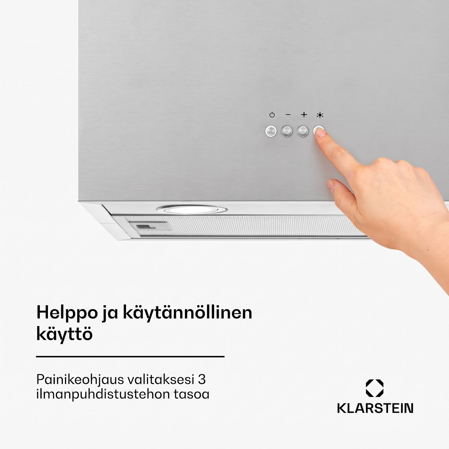 Structura liesituuletin poistoilma/kiertoilma max. 624 m³/h energiatehokkuusluokka A LED ruostumaton teräs Hopea