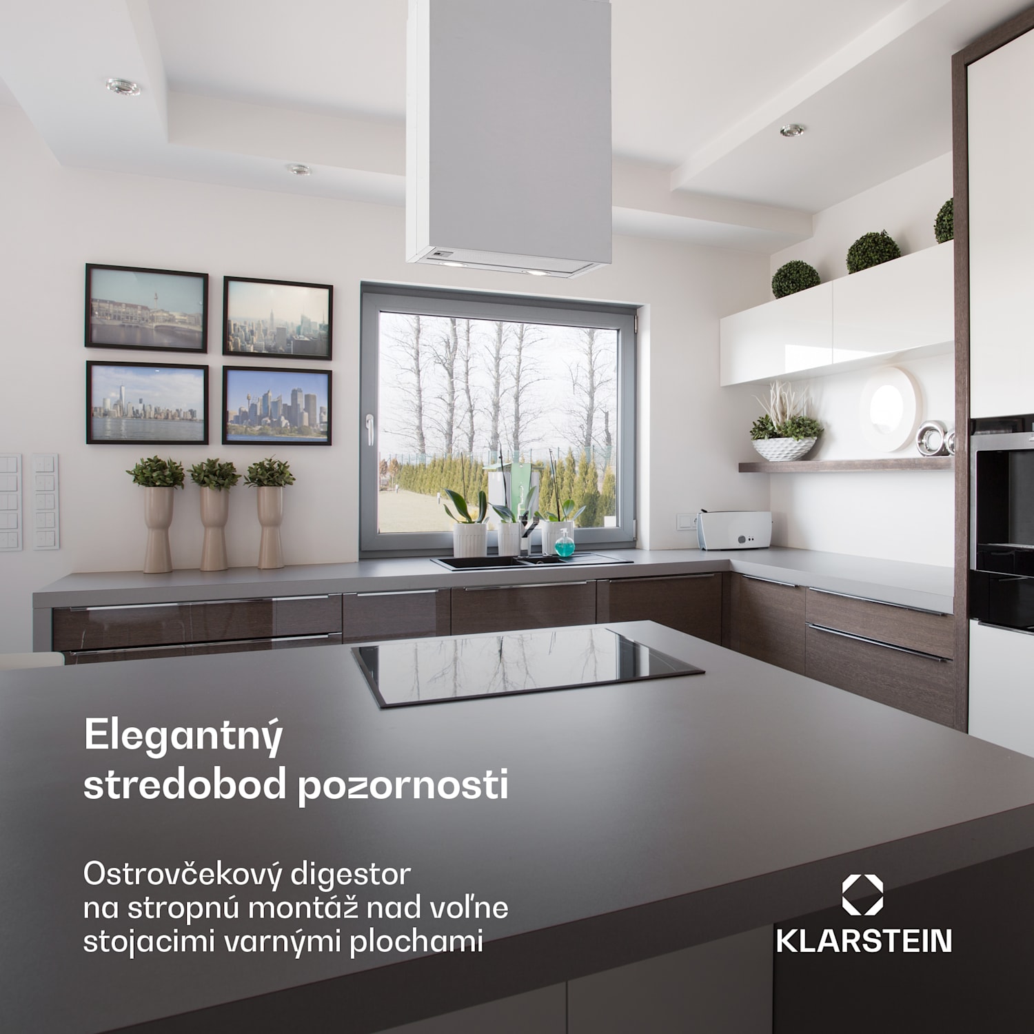 Structura, digestor, 41 cm, ostrovčekový, 624 m³/h, A, LED, nehrdzaejúca oceľ, strieborný Nehrdzavejúca oceľ