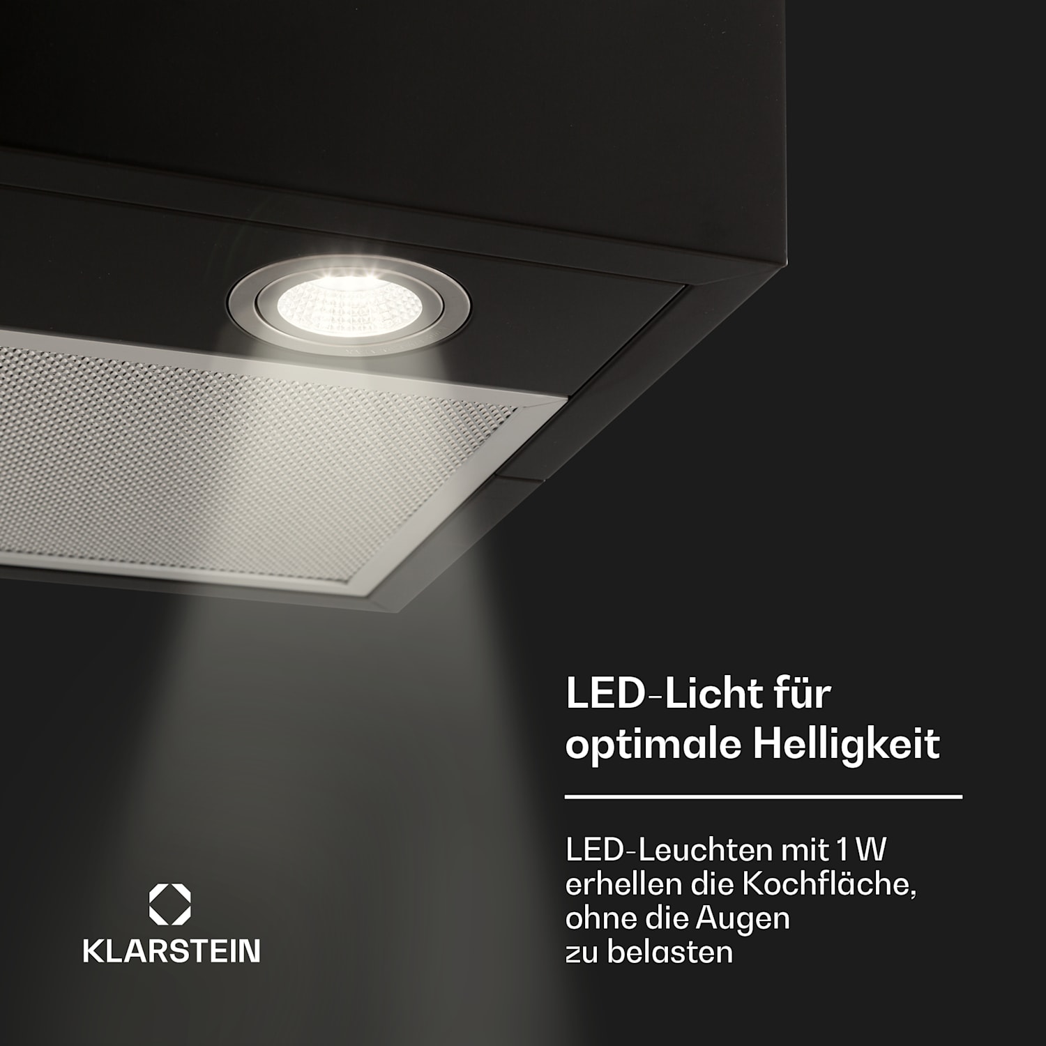 Structura Inselabzugshaube Abluft 624 m³/h max. LED-Licht Edelstahl Schwarz