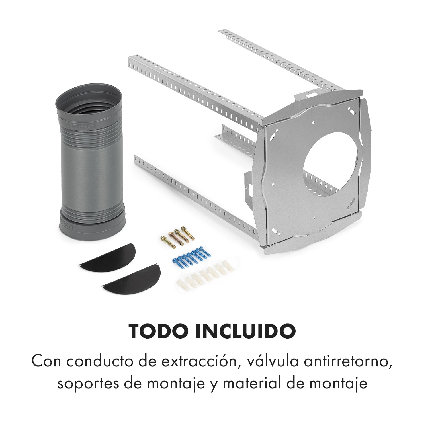 Structura Campana con modos extracción y recirculación 641m³/h máx. EEC A led Blanca Blanco