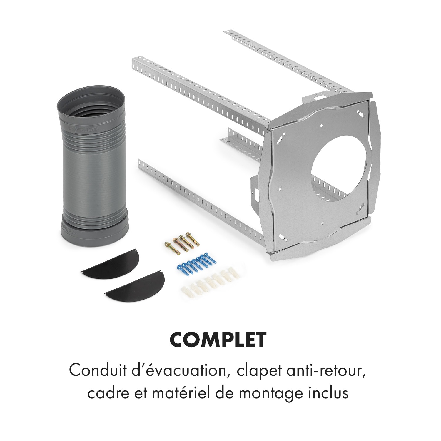 Structura hotte aspirante recyclage et évacuation de l'air, 641m³/h max, classe A, LED, blanche Blanc