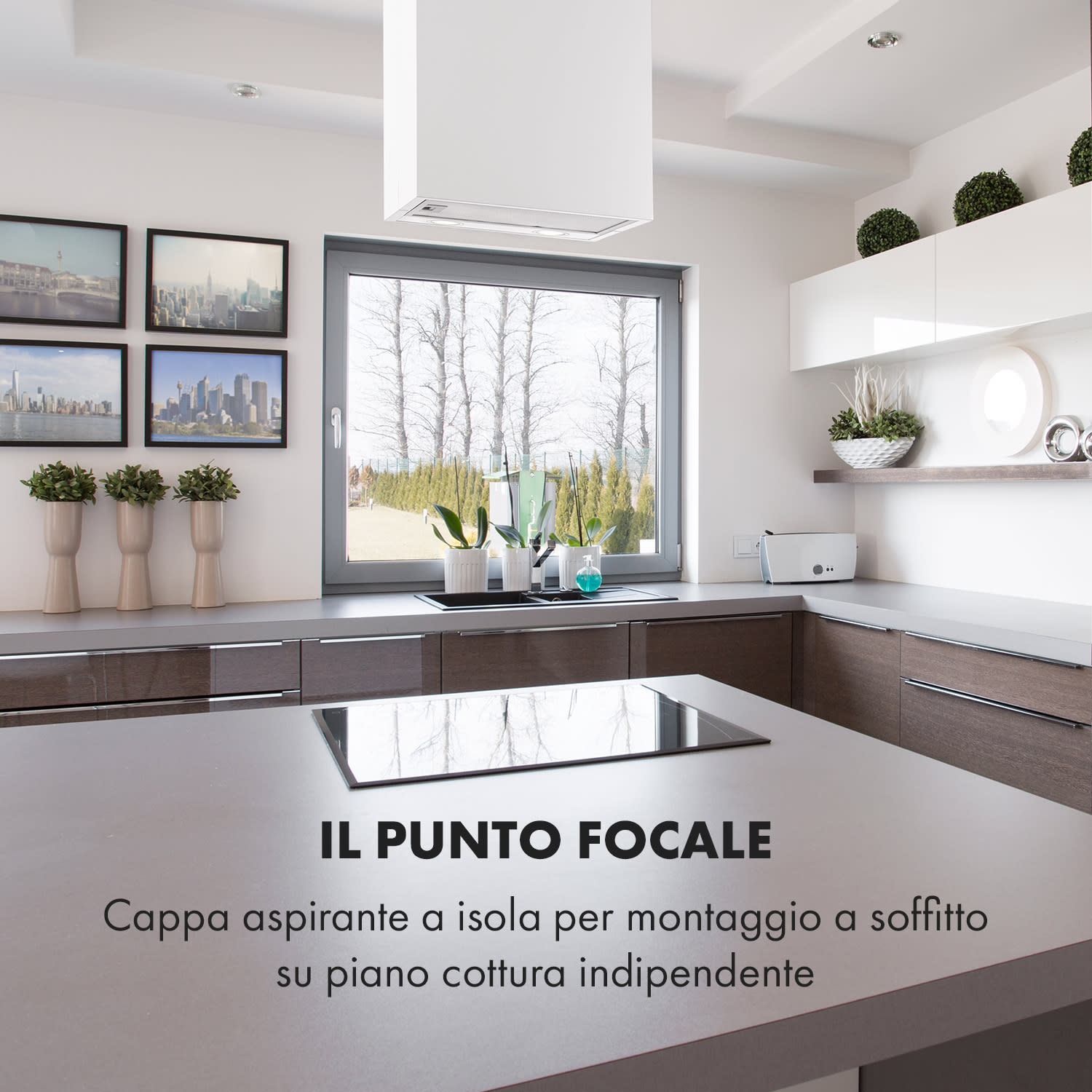 Structura Cappa Aspirante Scarico/Ricircolo 641m³/h max. Classe A LED bianco Bianco