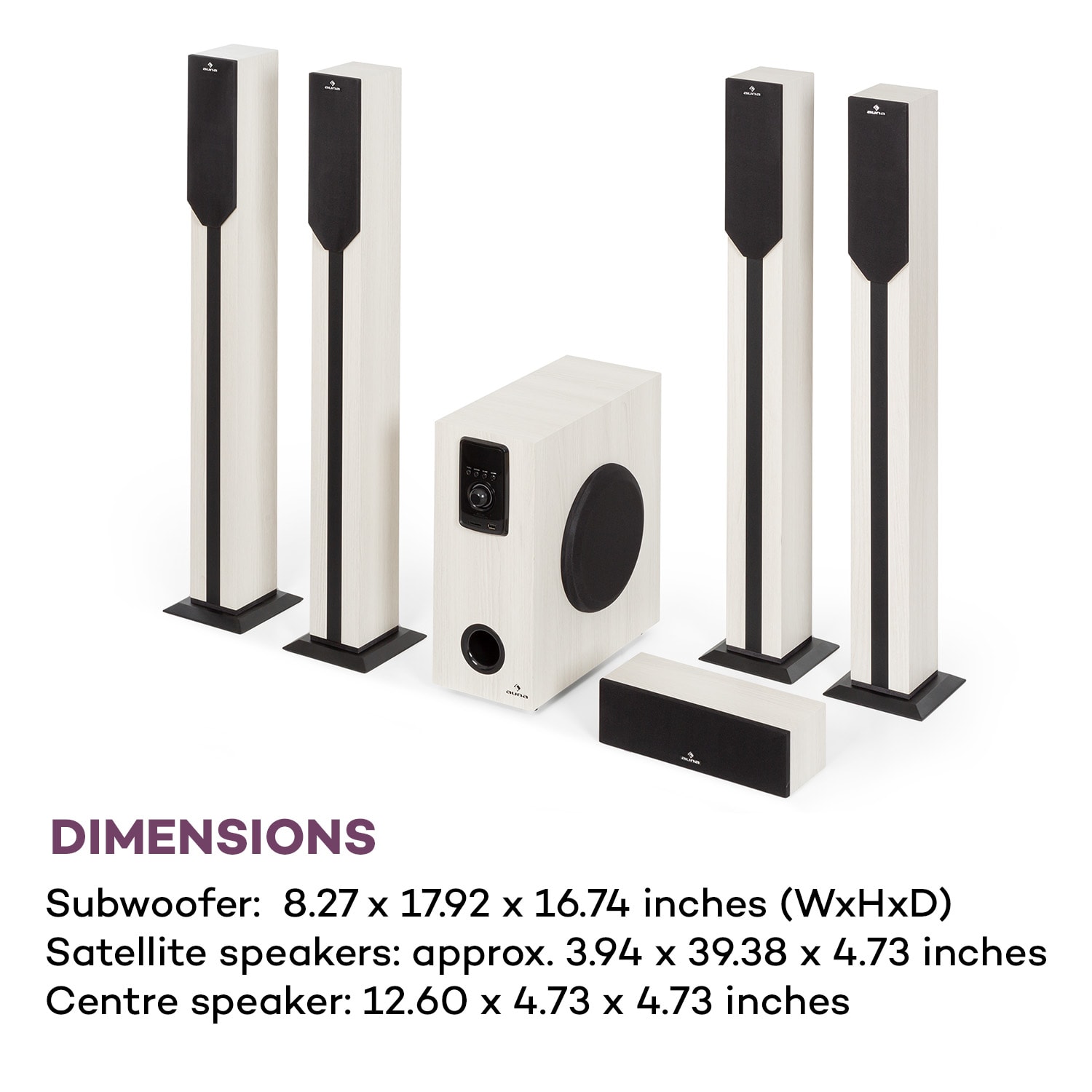 Areal elegance, 5.1- csatornás rendszer, 190W, RMS, BT, USB, SD, AUX 