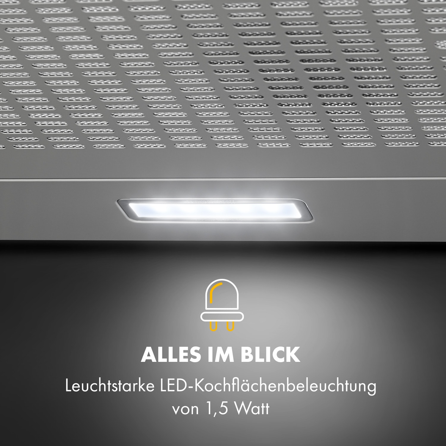 Capannina Unterbau-Abzugshaube 60cm 166m³/h LED Edelstahl 
