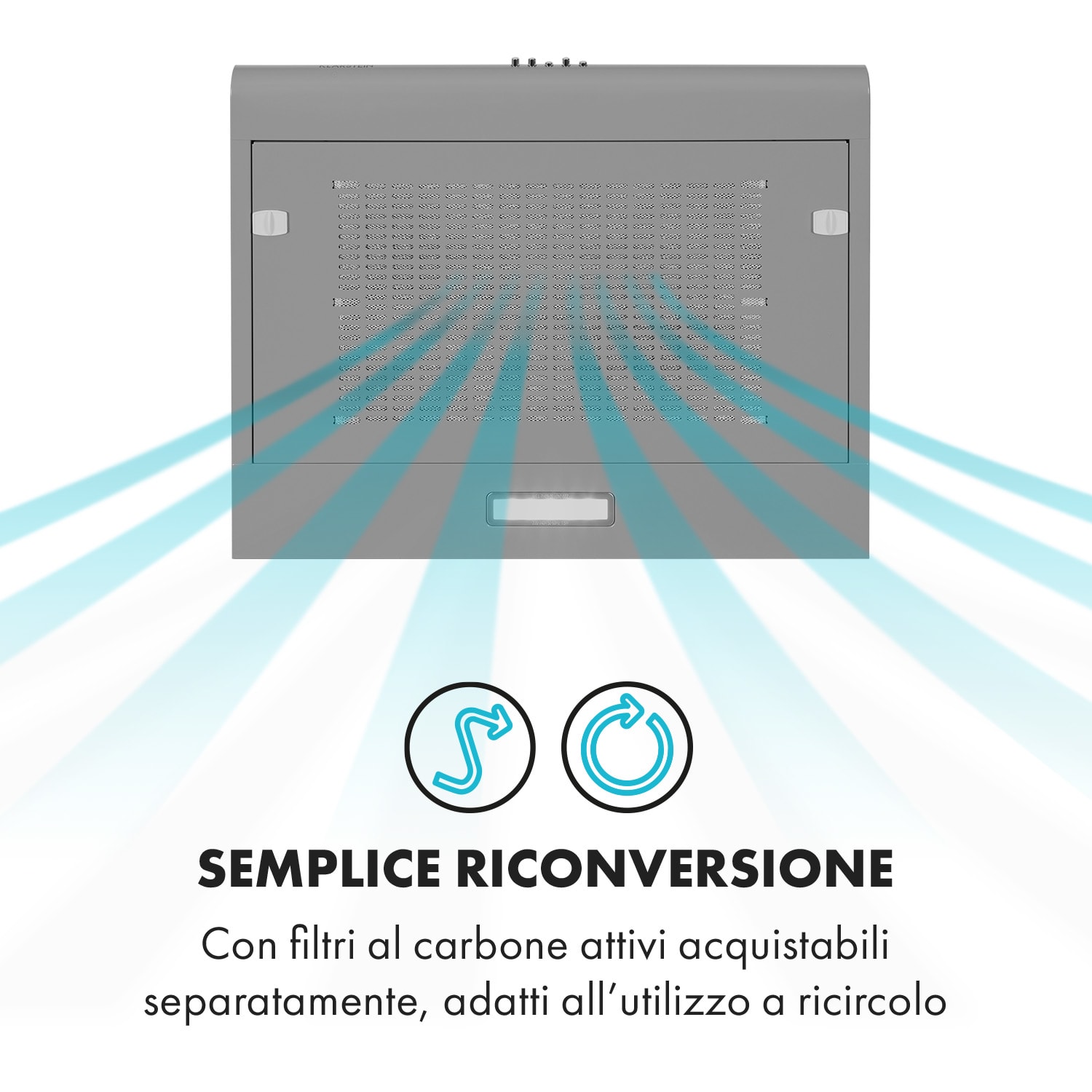 Capannina Cappa Sottopensile 60cm 166m³/h LED Acciaio Inox argento 