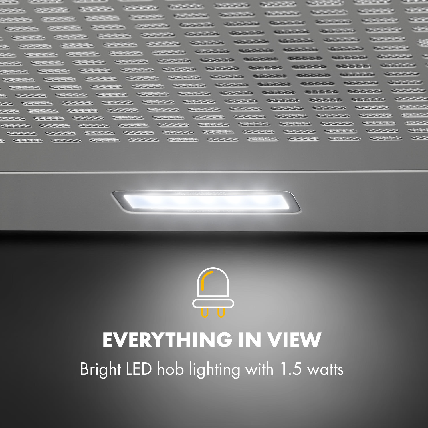 Capannina, okap kuchenny podszafkowy, 60 cm, 166 m³/h, LED, stal szlachetna, kolor srebrny Buttons | Ciemnoszary