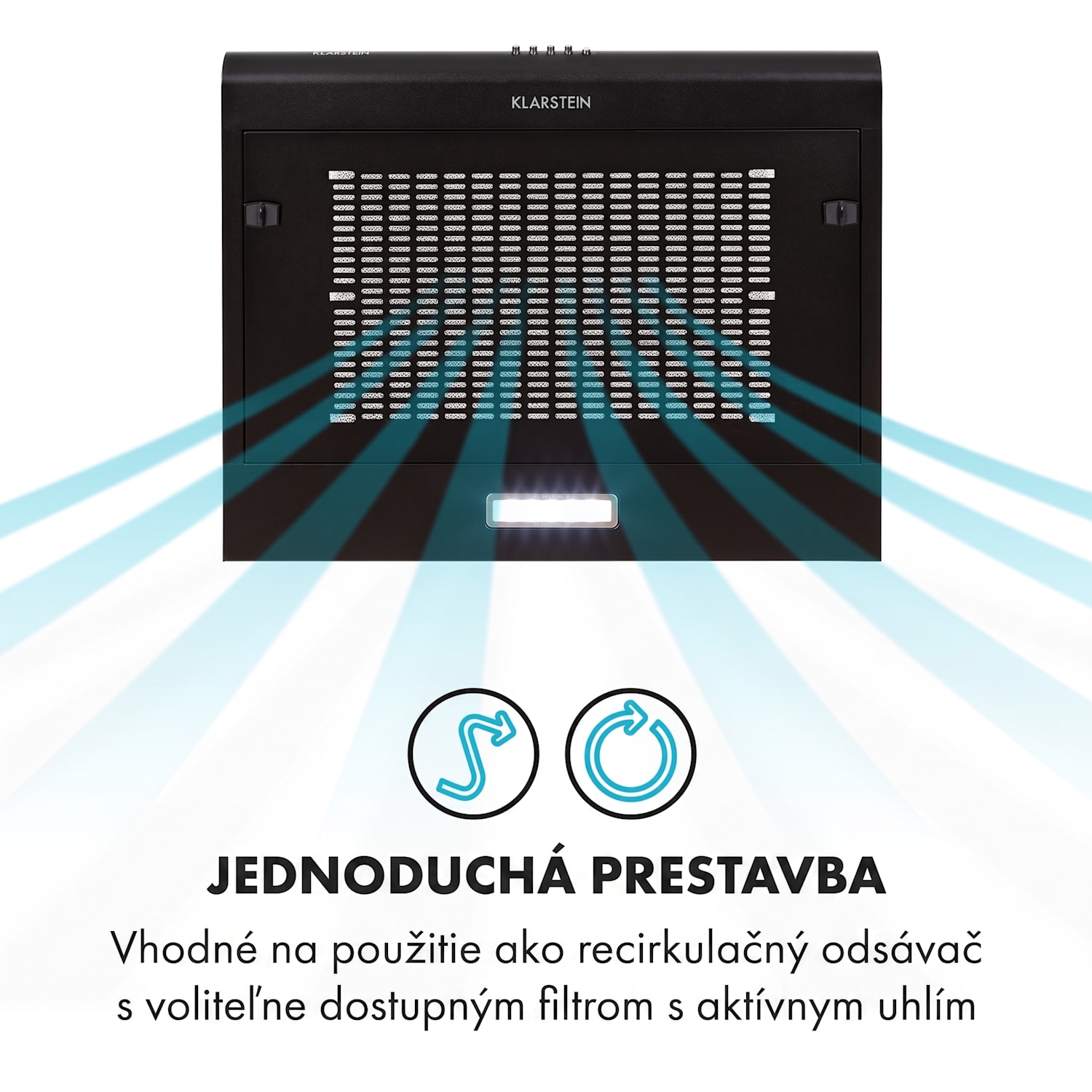 Capannina, digestor, 60 cm, podskrinkový, 199 m³/h, LED, nehrdzavejúca oceľ, čierny Buttons | Čierna