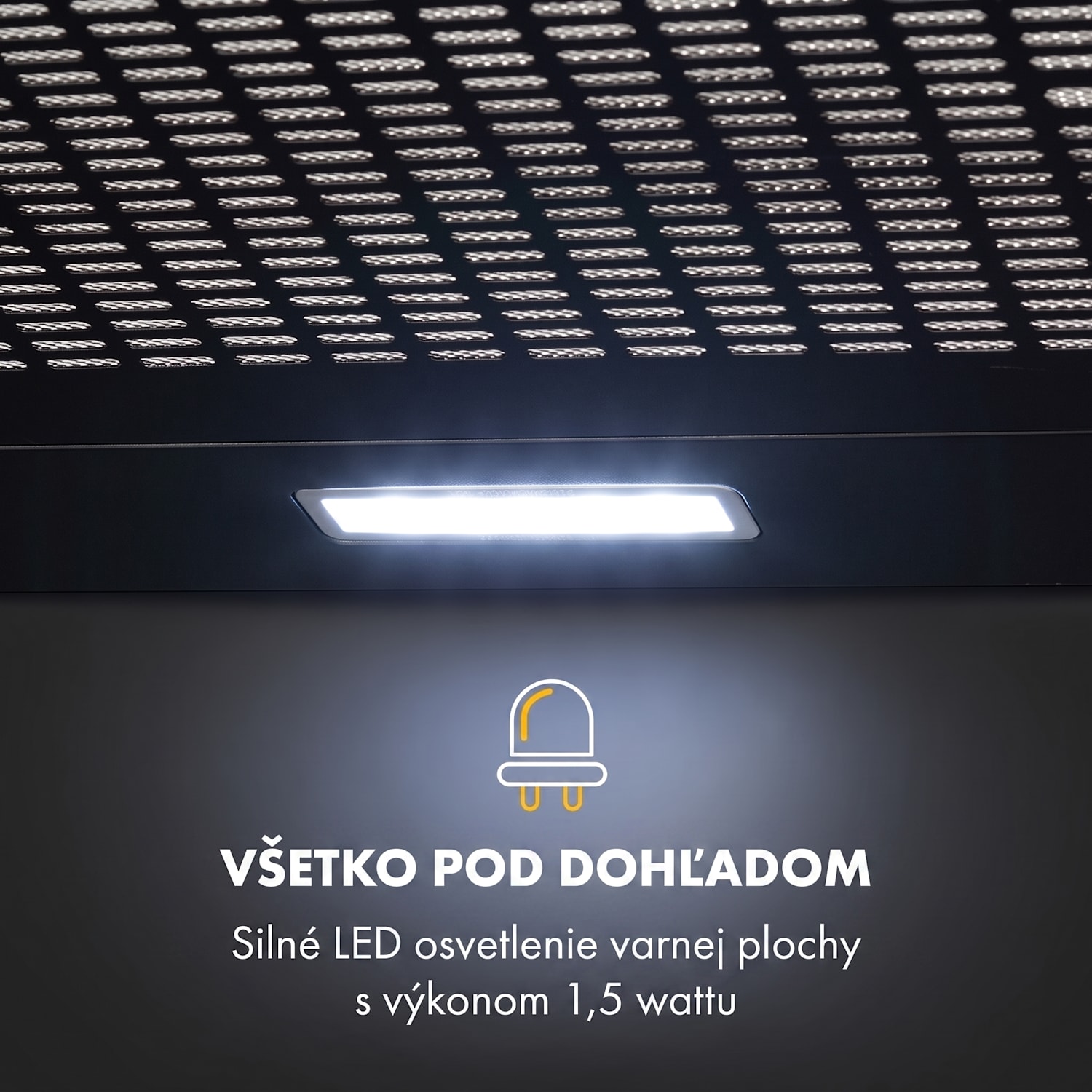 Capannina, digestor, 60 cm, podskrinkový, 199 m³/h, LED, nehrdzavejúca oceľ, čierny Buttons | Čierna
