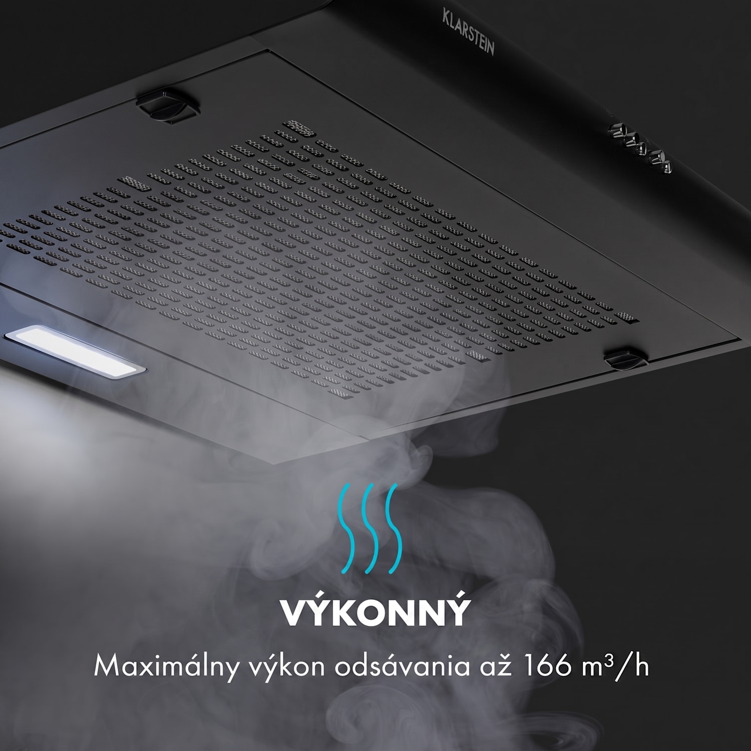 Capannina, digestor, 60 cm, podskrinkový, 199 m³/h, LED, nehrdzavejúca oceľ, čierny Buttons | Čierna