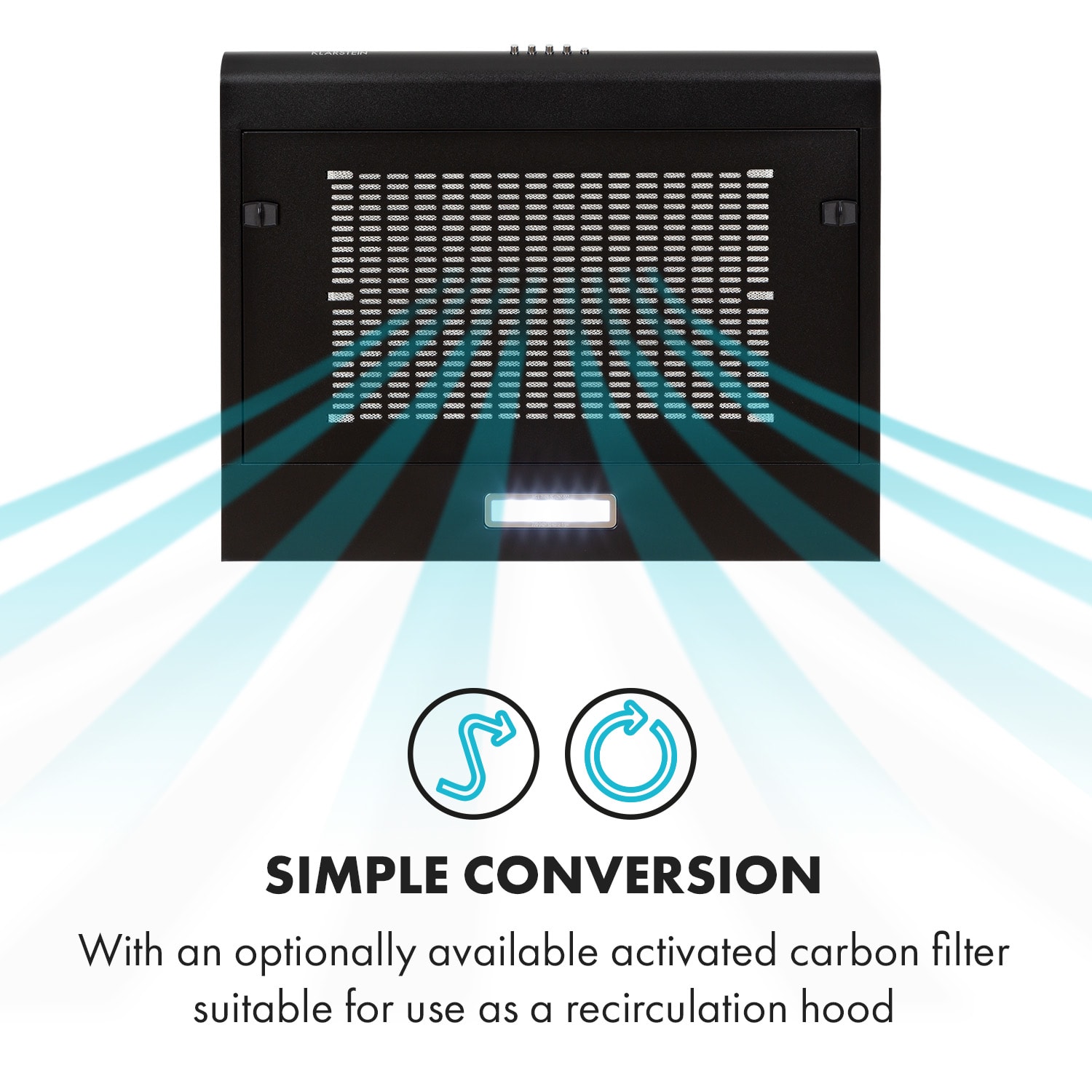 Capannina Undercounter Hood 60cm 166m³ / h LED Stainless Steel Black Buttons | Black