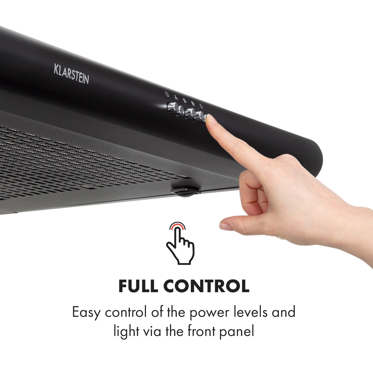 Capannina Undercounter Hood 60cm 166m³ / h LED Stainless Steel Black Buttons | Black