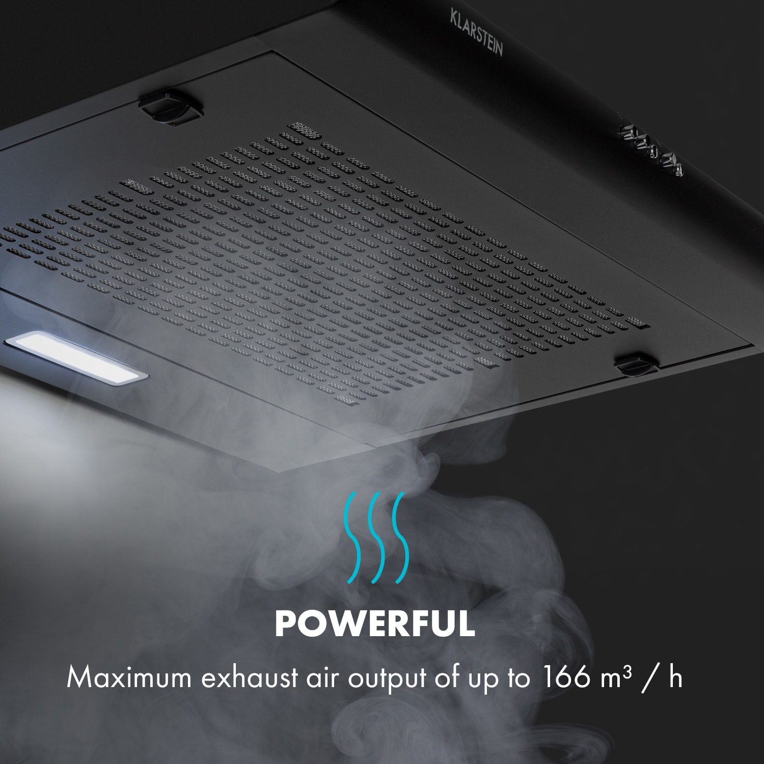 Capannina Undercounter Hood 60cm 166m³ / h LED Stainless Steel Black Buttons | Black