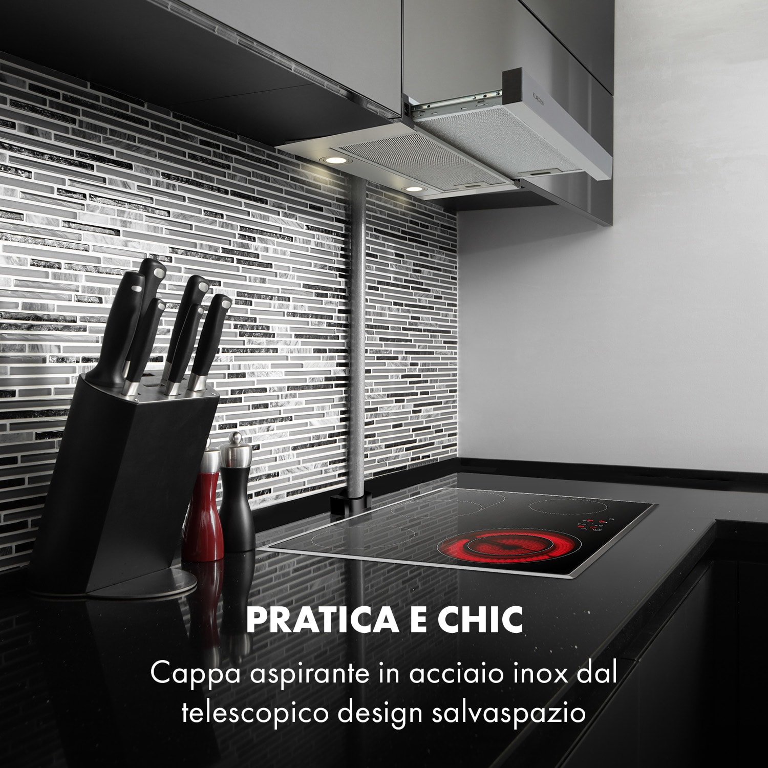 Viola Cappa Aspirante Acciaio Inox 59,6 cm 612m³/h Classe A argento 