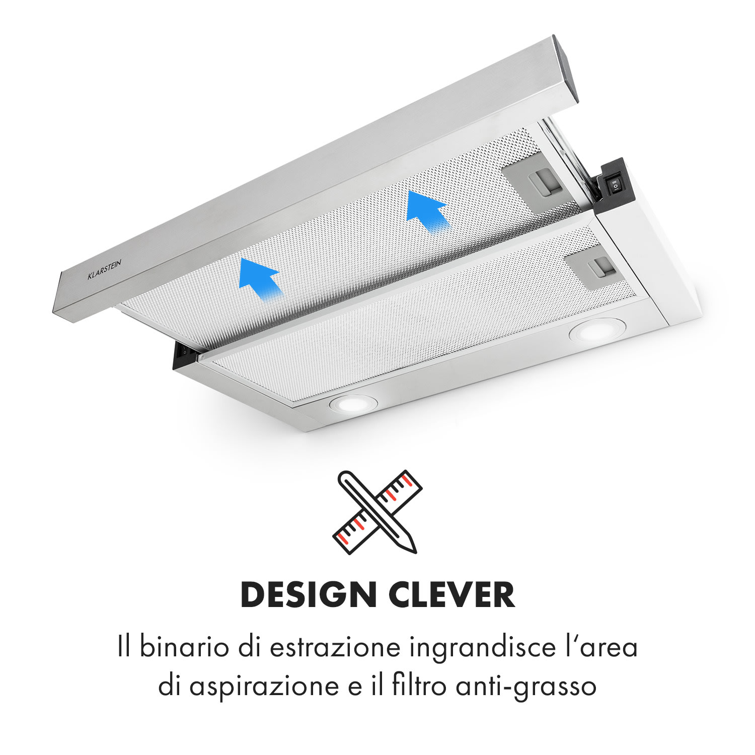 Viola Cappa Aspirante Acciaio Inox 59,6 cm 612m³/h Classe A argento 