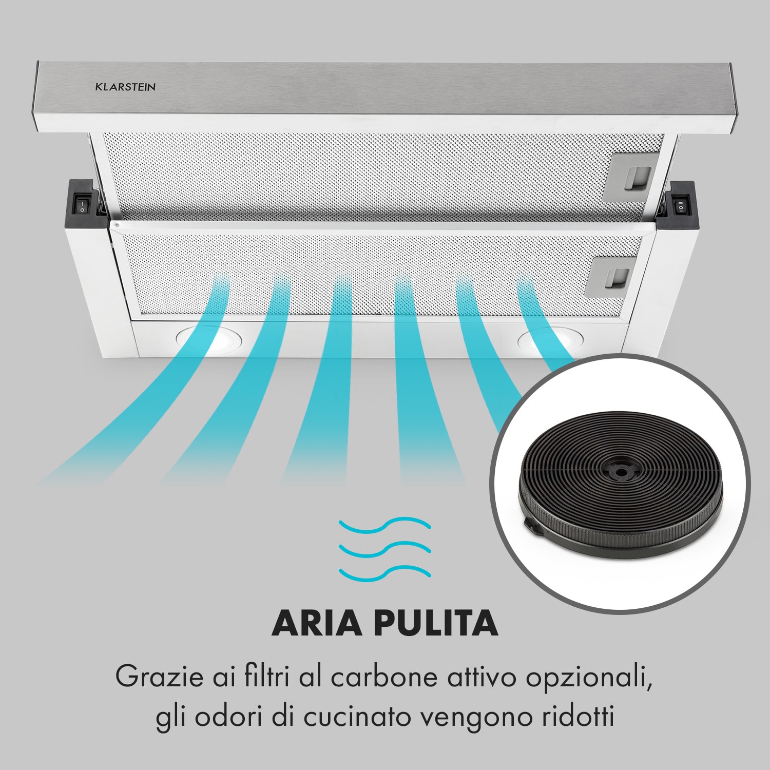 Viola Cappa Aspirante Acciaio Inox 59,6 cm 612m³/h Classe A argento 