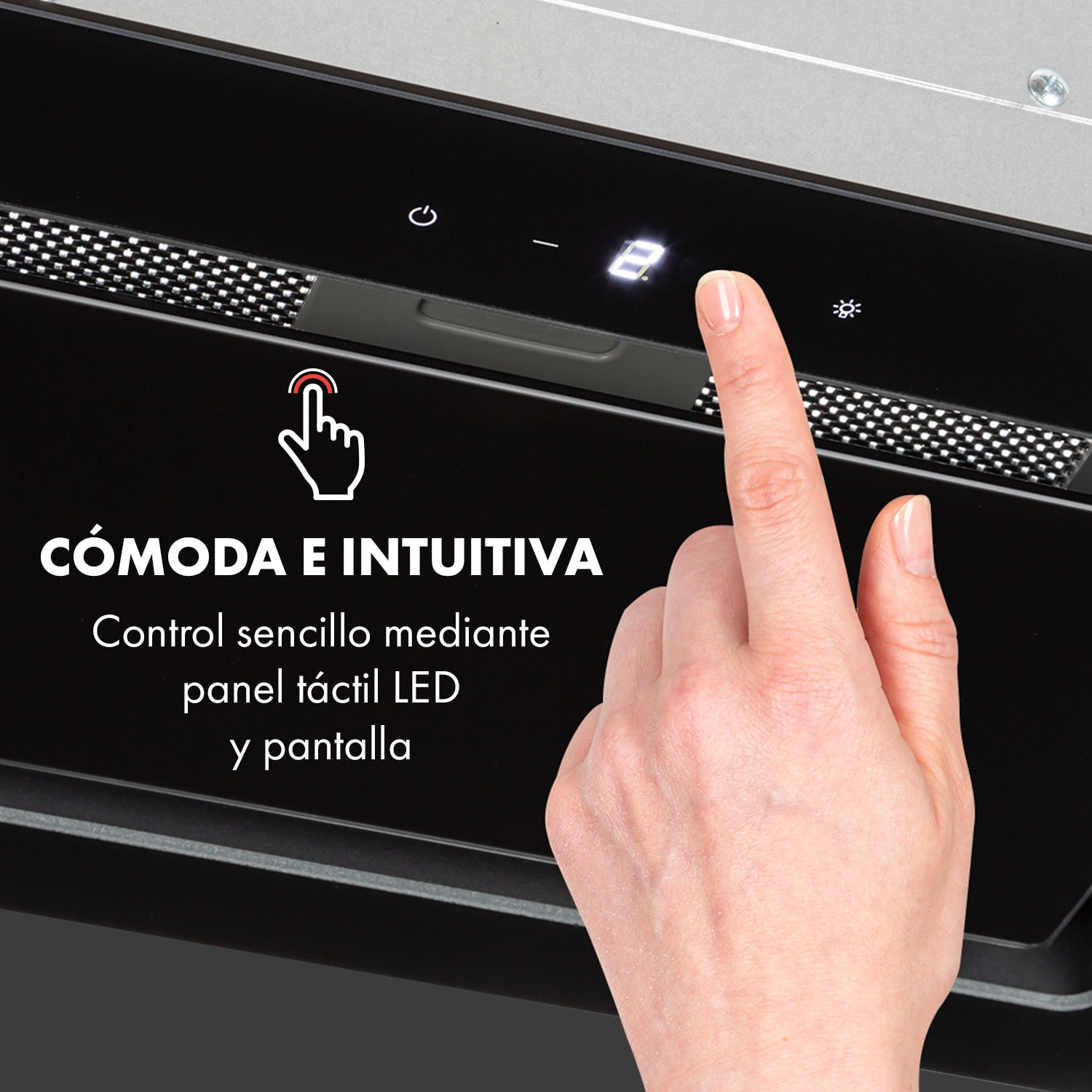 Hektor Eco Campana extractora de 52 cm 566 m³/h Táctil Vidrio Negra Negro