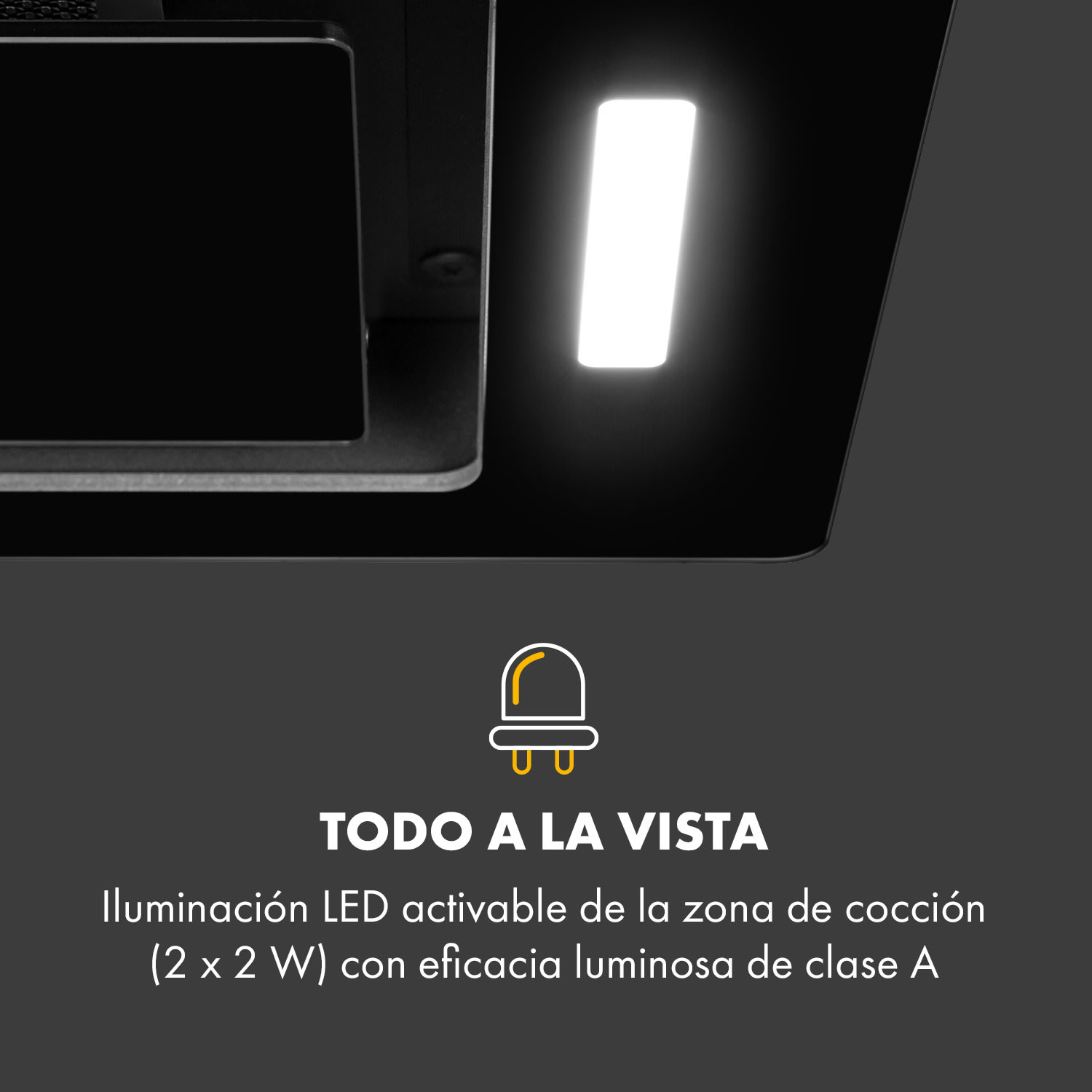 Hektor Eco Campana extractora de 52 cm 566 m³/h Táctil Vidrio Negra Negro