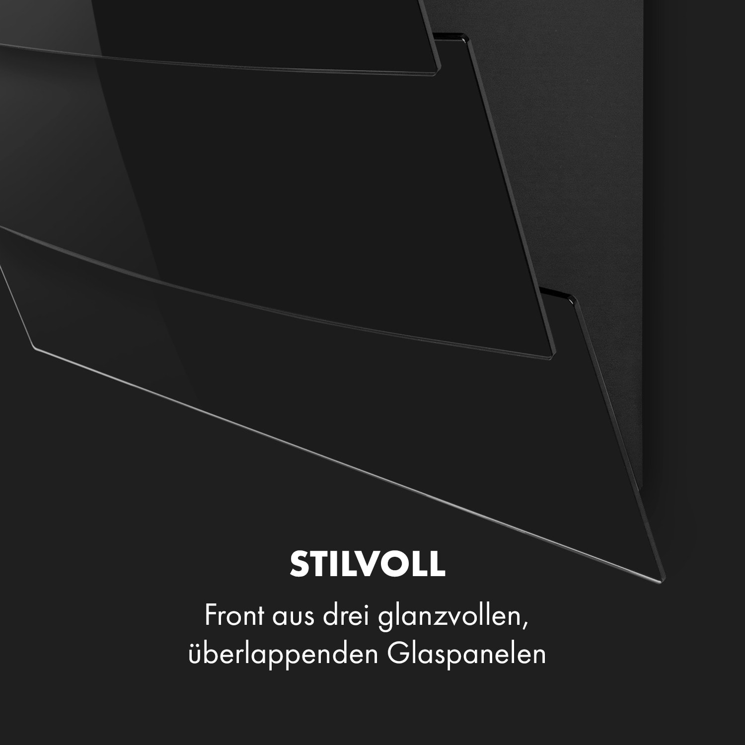 Antonia Dunstabzugshaube kopffrei 60cm 350m³/h Touch-Bedienfeld Glas 60 cm | Schwarz