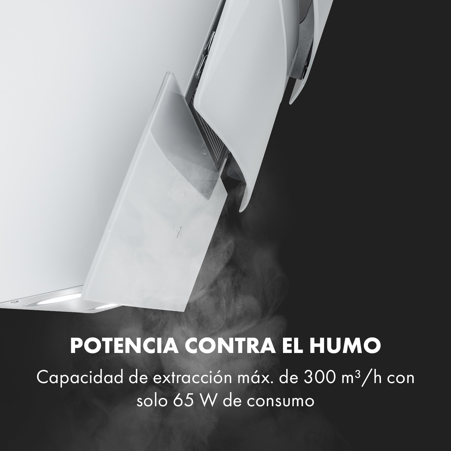 Antonia Campana extractora 90cm 350m³/h panel de control táctil EEC B vidrio color blanco 90 cm | Blanco