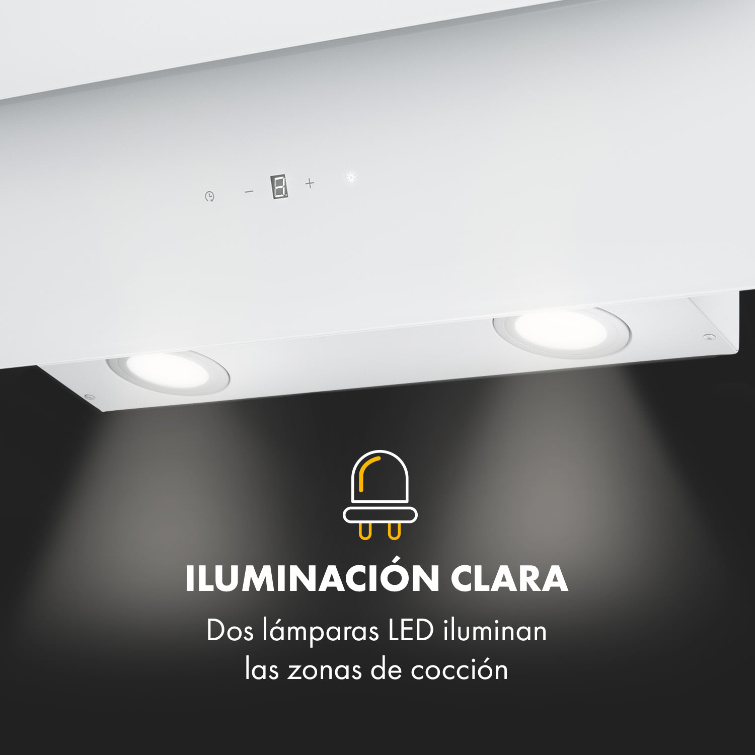 Antonia Campana extractora 90cm 350m³/h panel de control táctil EEC B vidrio color blanco 90 cm | Blanco