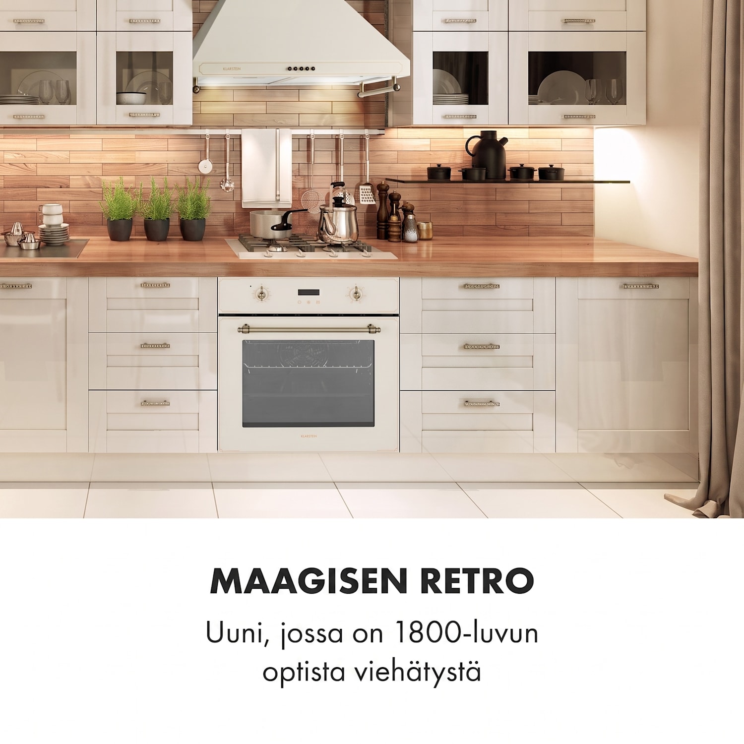 Elizabeth integroitava uuni retrodesign 6 toimintoa 50–250 °C kerma Vintage Kerma