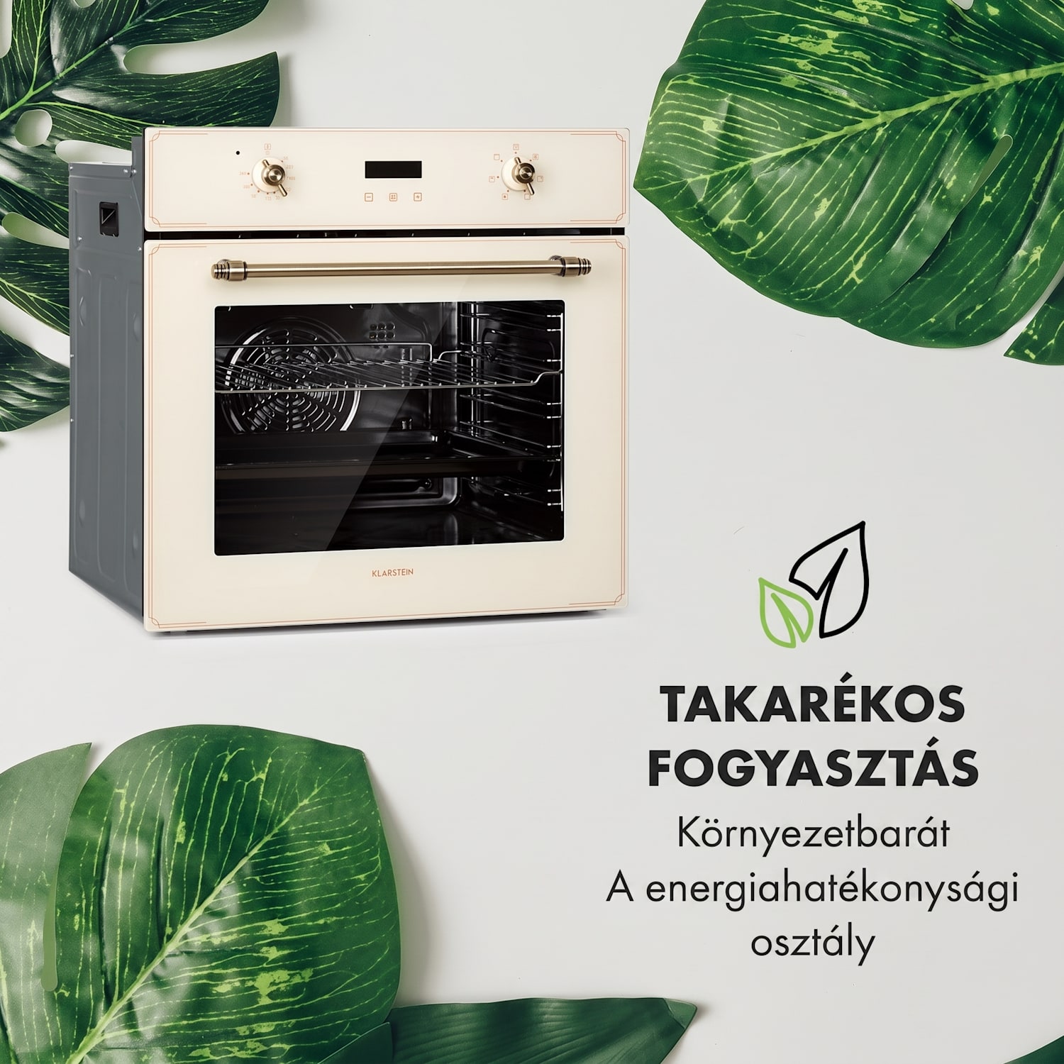 Elizabeth, beépített sütő, retró dizájn, 6 funkció, 50 - 250 ° C, krém színű Vintage krém
