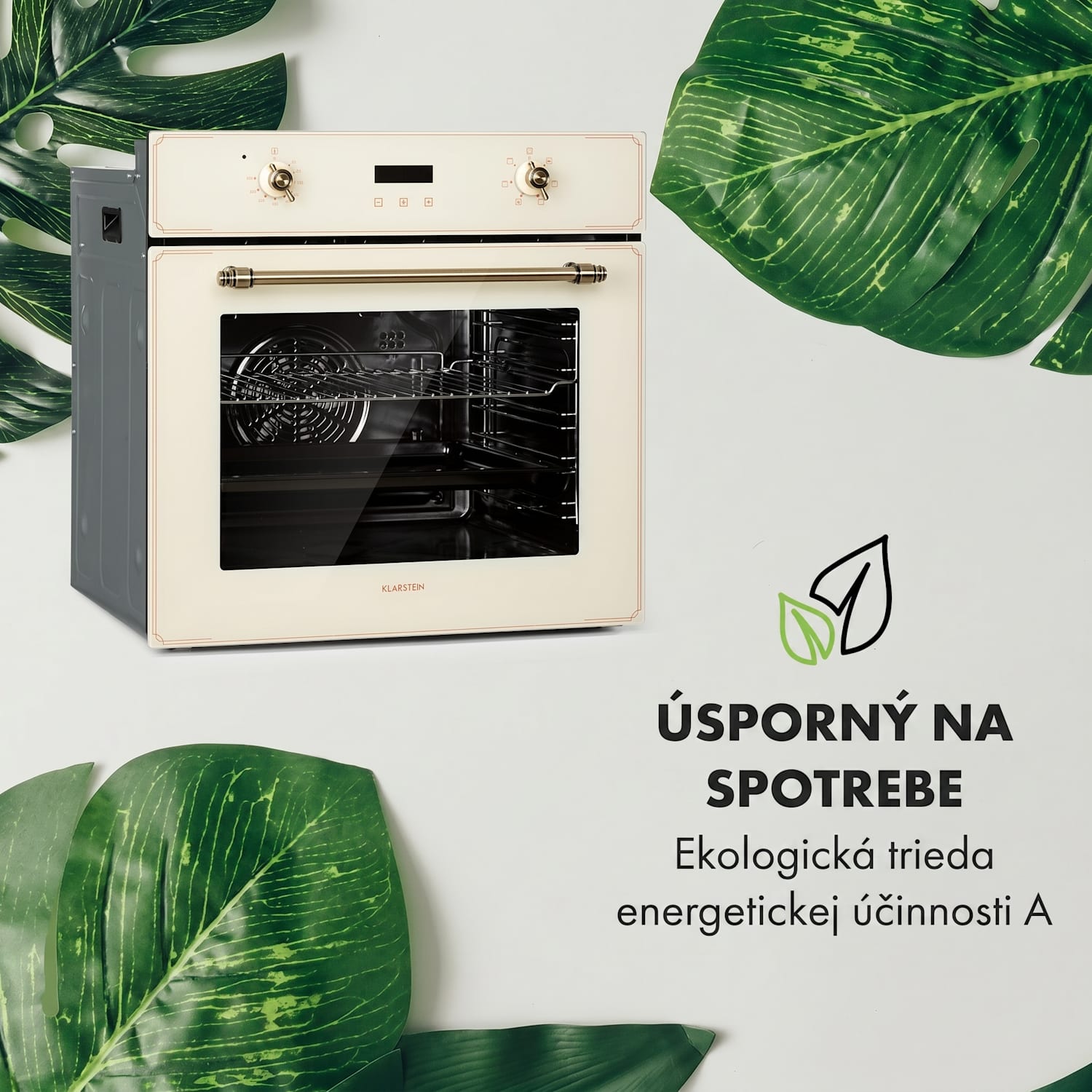 Elizabeth, vstavaná rúra, retro dizajn, 6 funkcií, 50 – 250 °C, krémová Vintage Cream