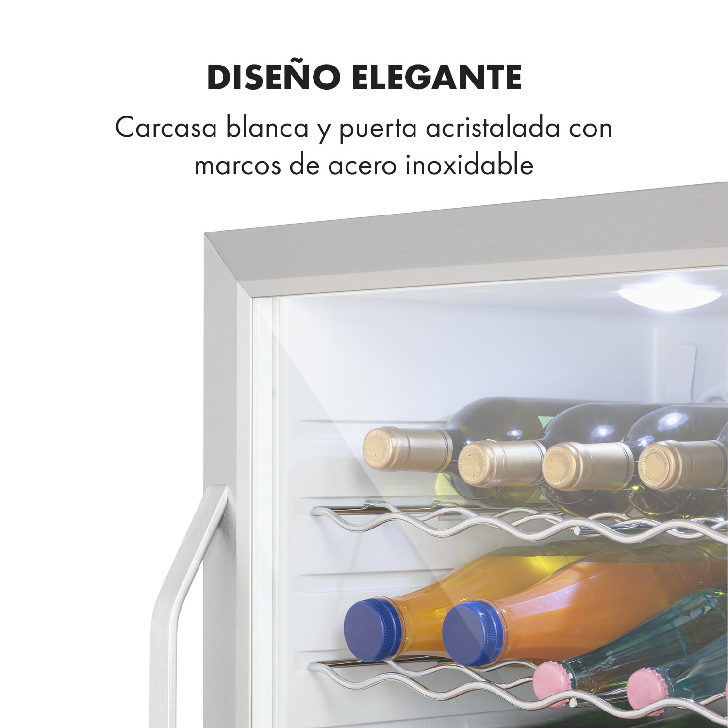 Beersafe XL Crystal White 60 litros 4 estantes Puerta panorámica de cristal Acero inoxidable 60 L | Blanco