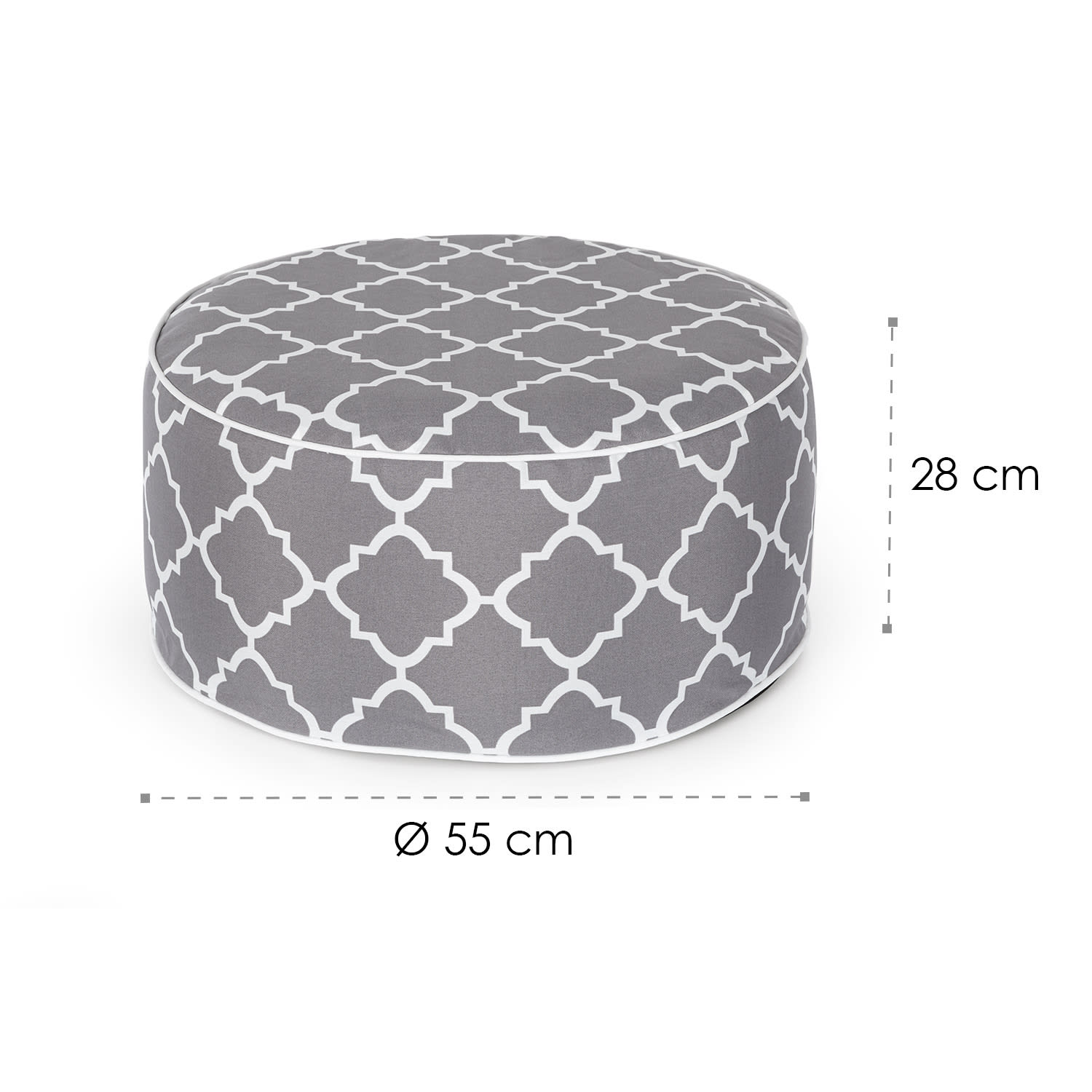 Cloudio, sofa, nadmuchiwana, 55 x 28 cm (Ø x W), PVC/poliester, szara Multi