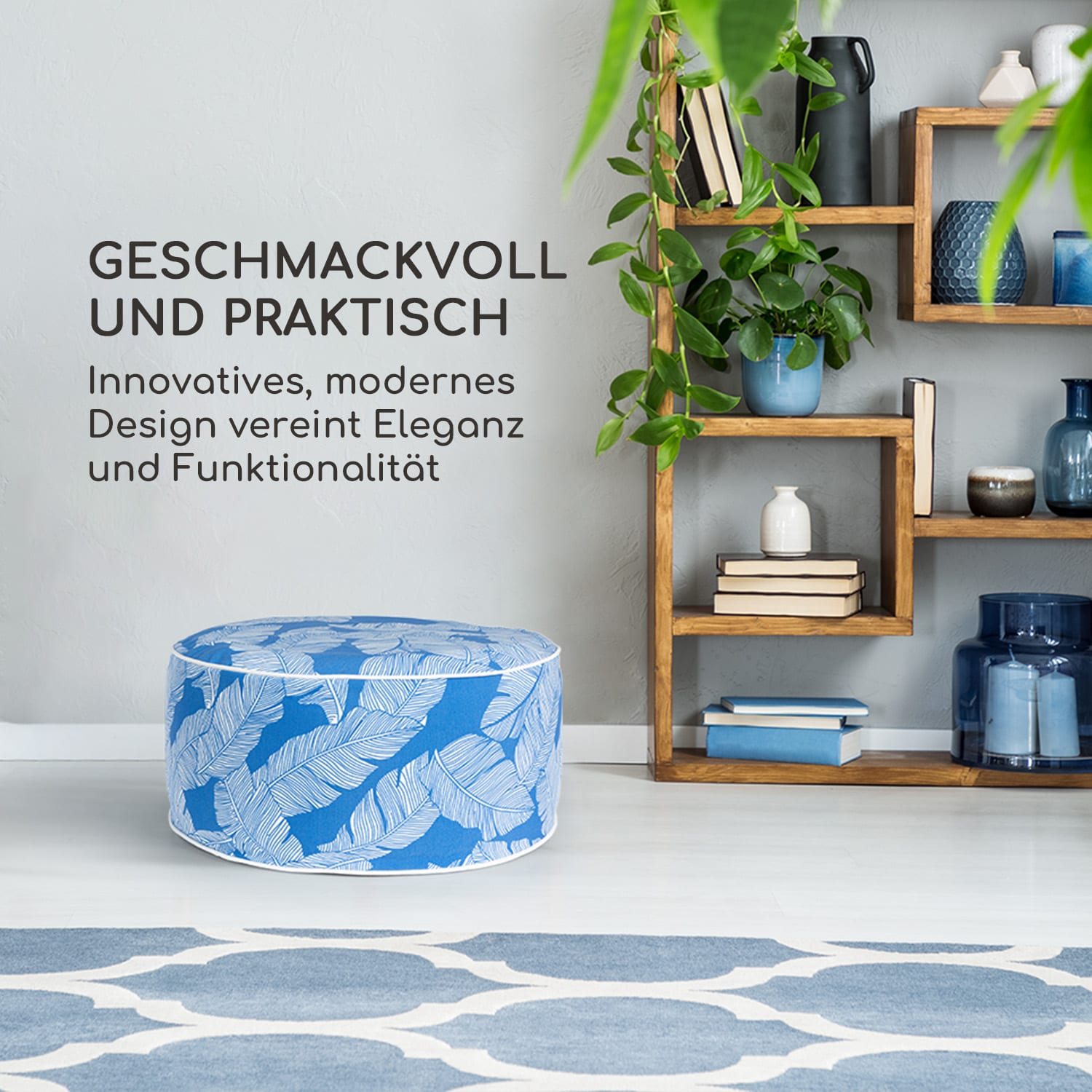 Cloudio Hocker aufblasbar 55 x 28 cm (ØxH) PVC/Polyester blau