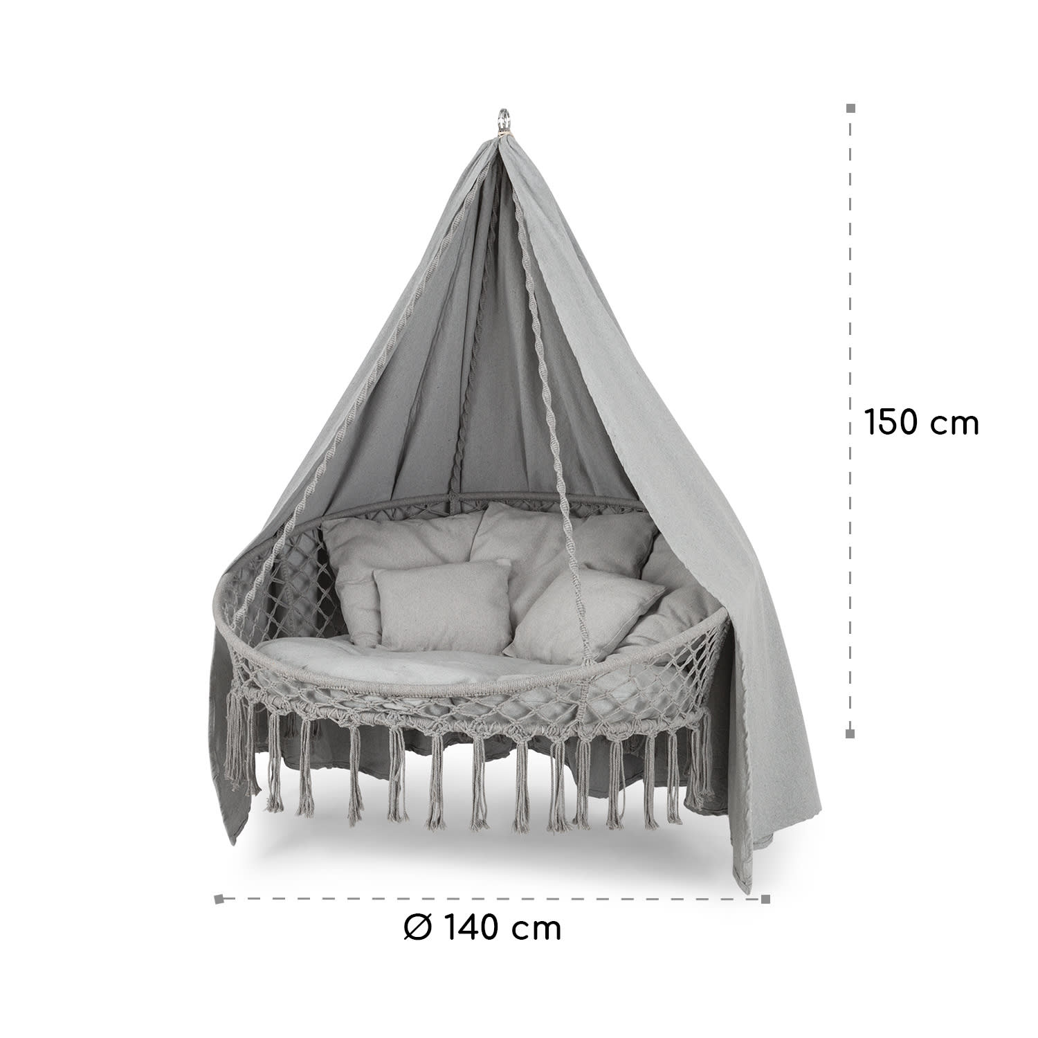 Ischia Hängesitz Sitzkissen 115 cm (Ø) Poly-Baumwolle hellgrau 