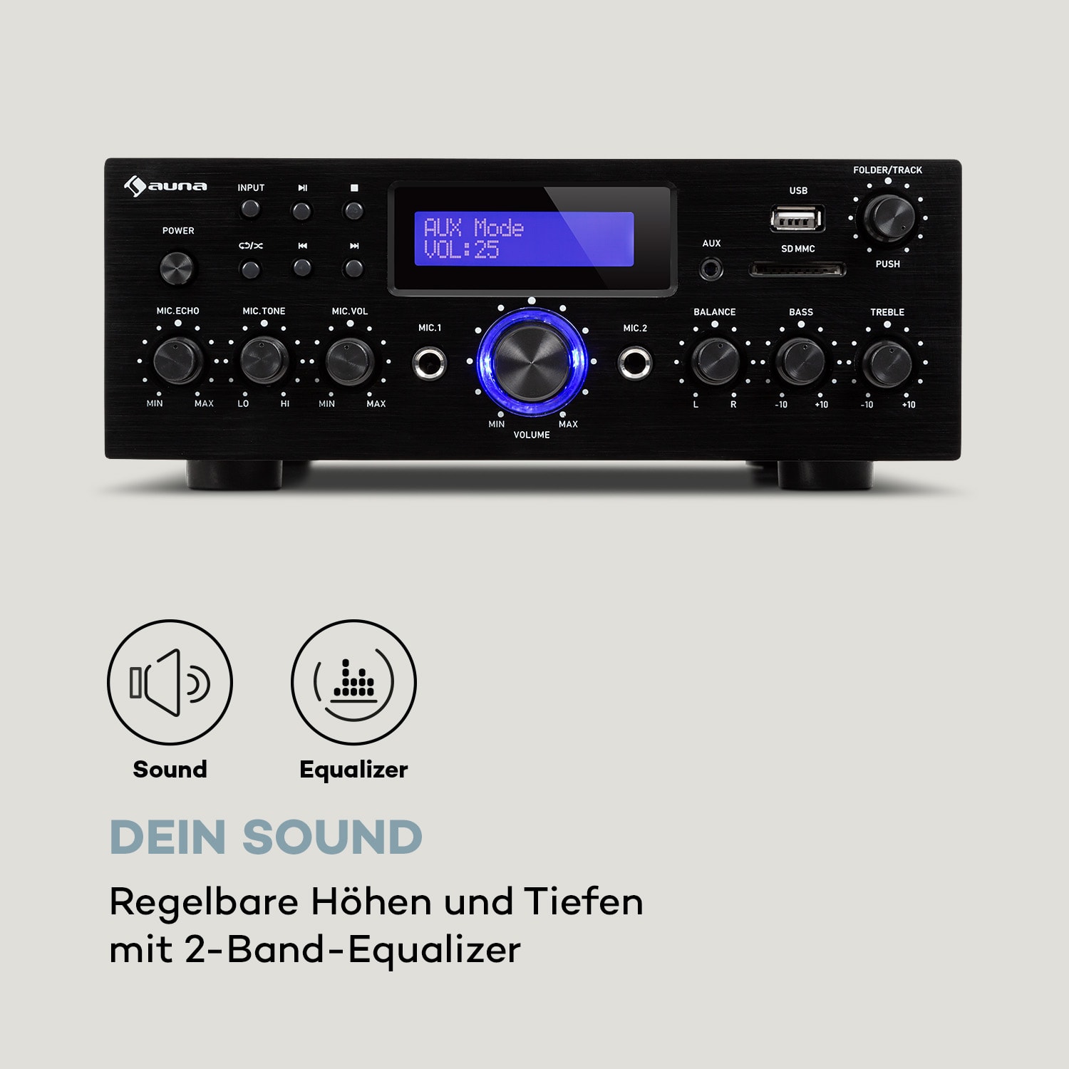 AMP-5 BT HiFi-Verstärker 2 x 50 W RMS BT 2 x Mikro schwarz 